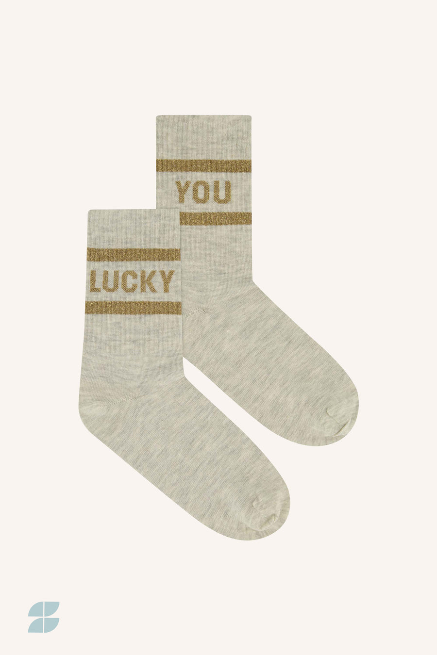 lucky sparkle grey socks | gold