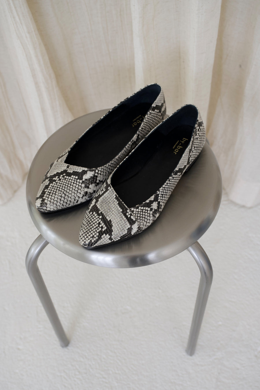 leather snake ballerina | snake print