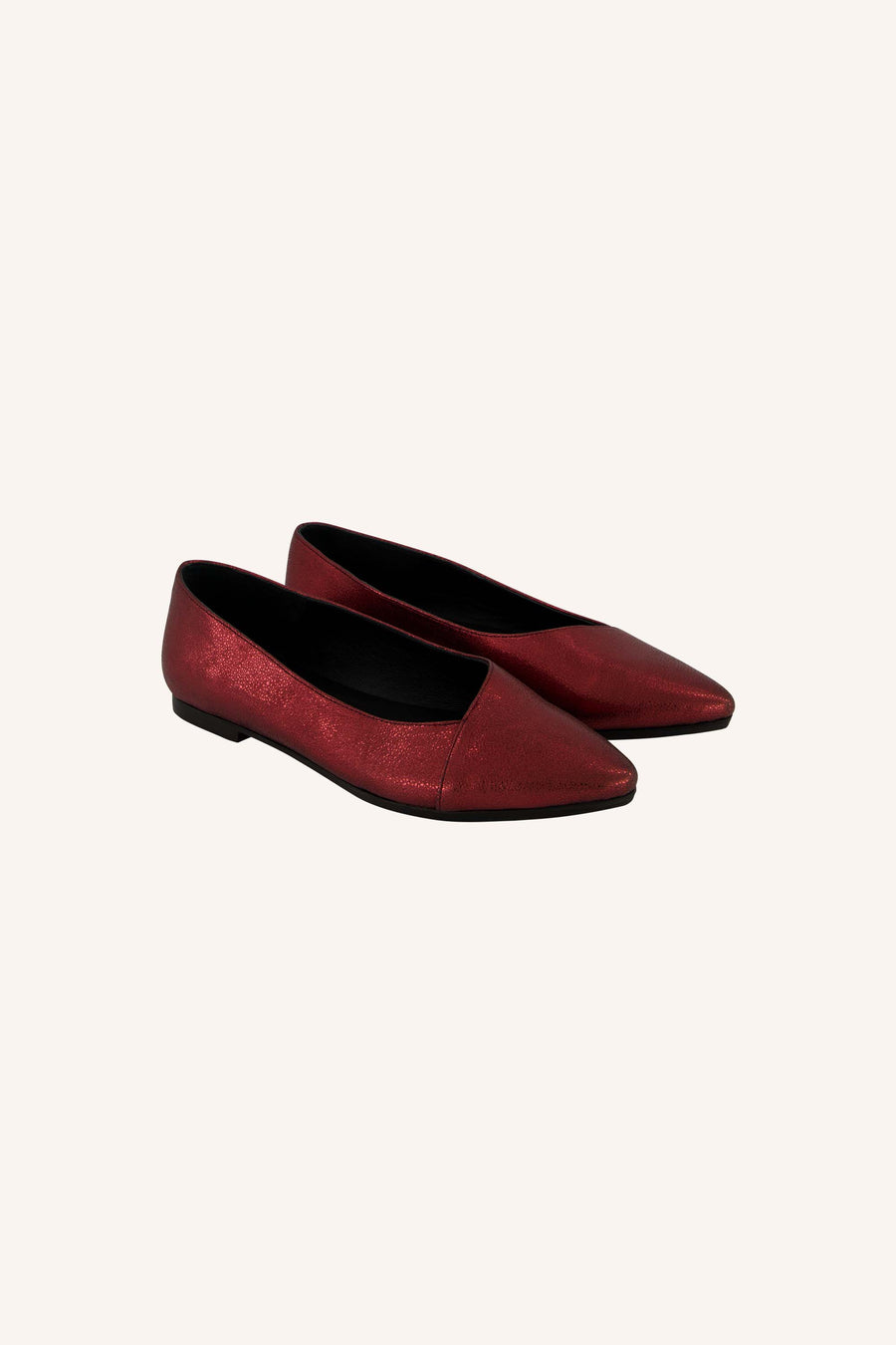 leather metallic ballerina | very berry