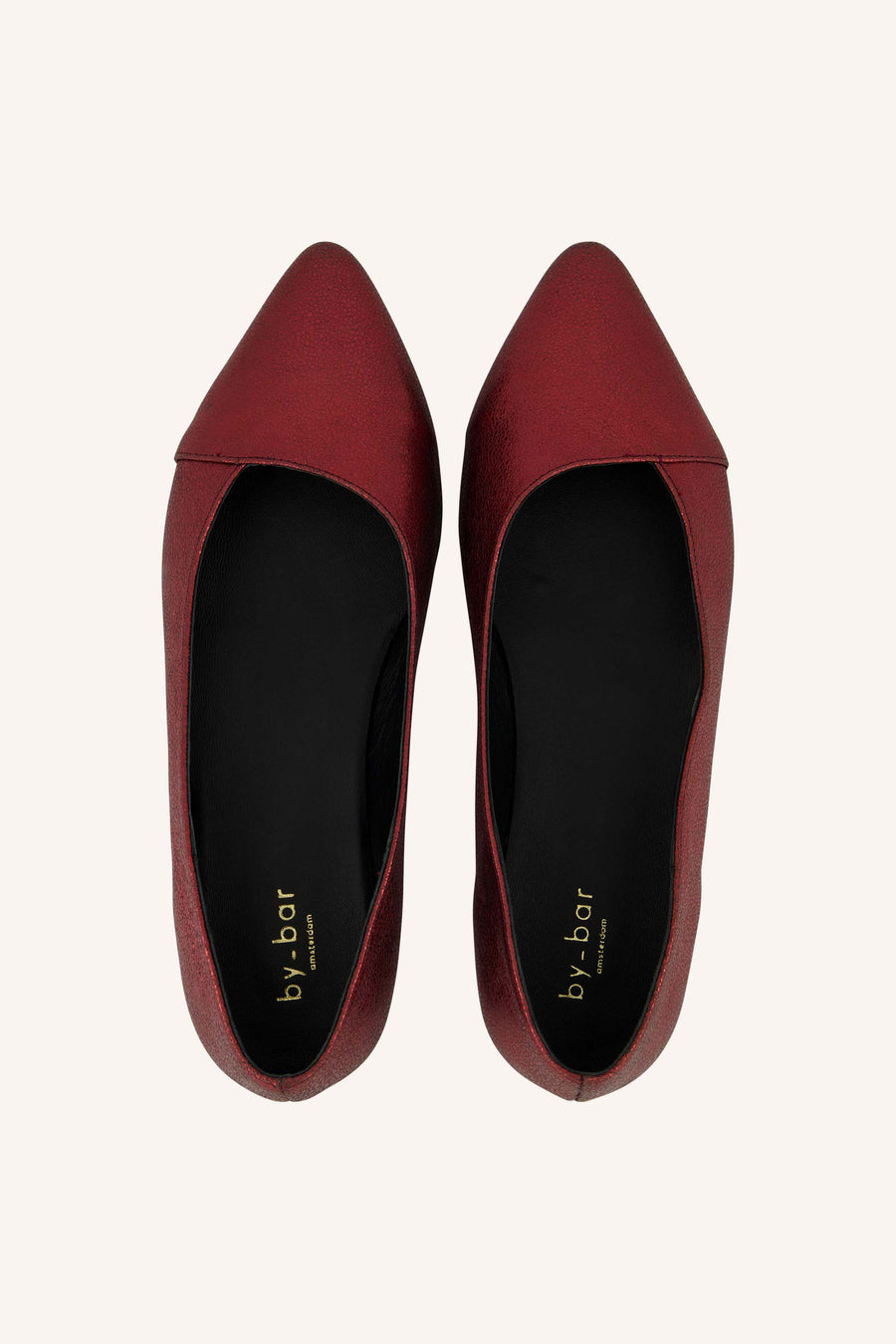 leather metallic ballerina | very berry
