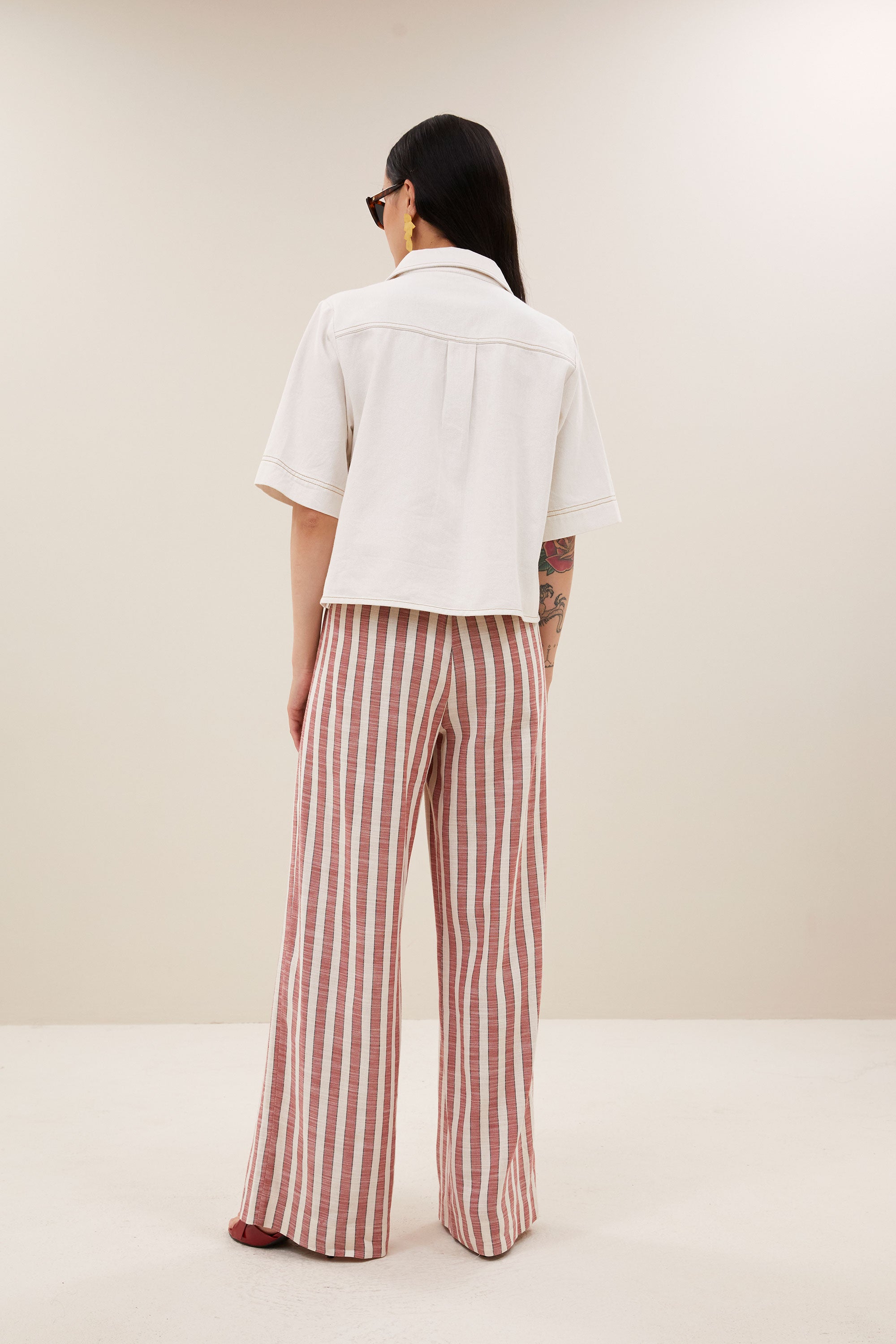 philipe twill top | cloud white