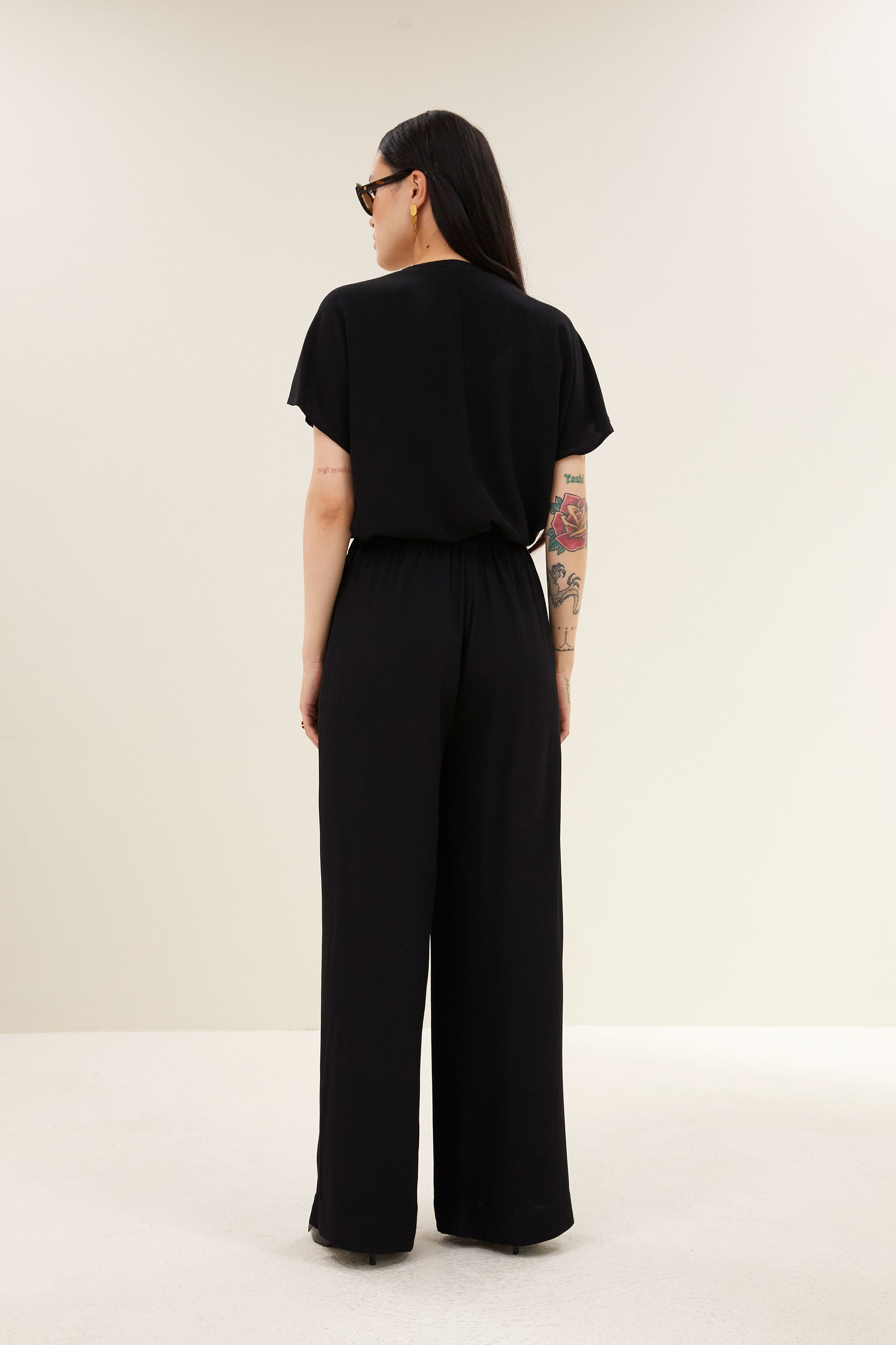 moon viscose blouse | jet black