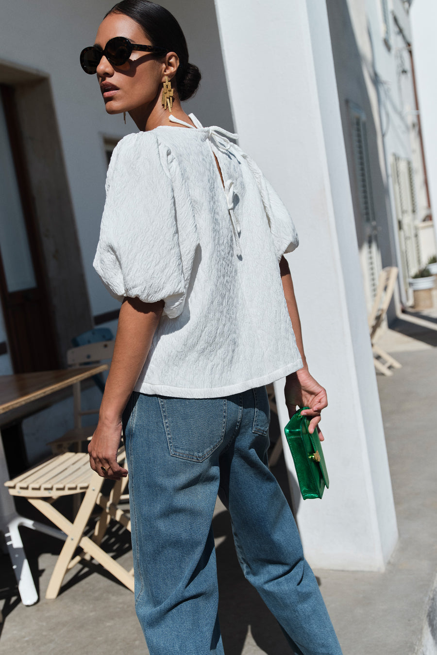 jet cheetah blouse | off white
