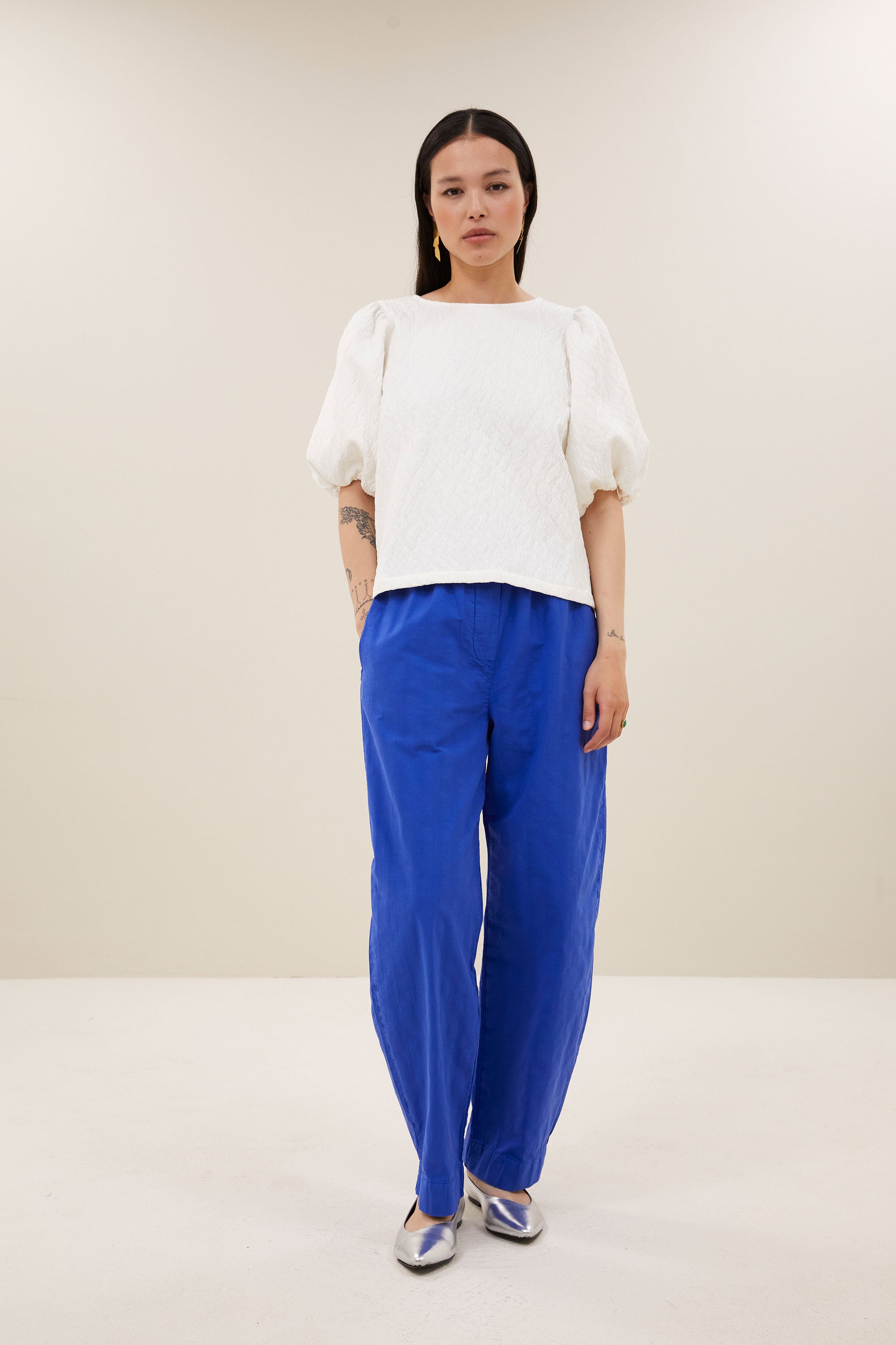 jet cheetah blouse | off white