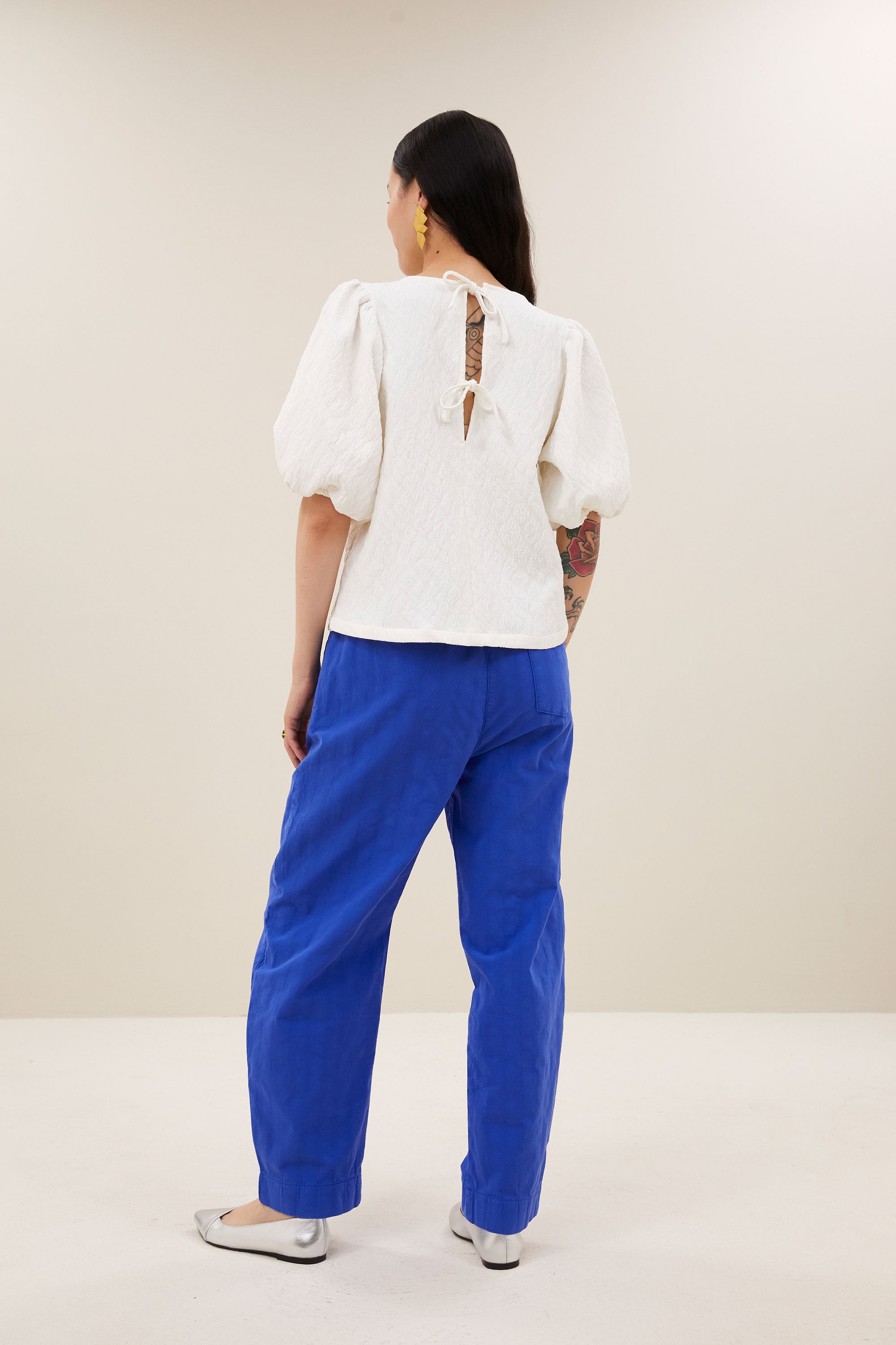 jet cheetah blouse | off white