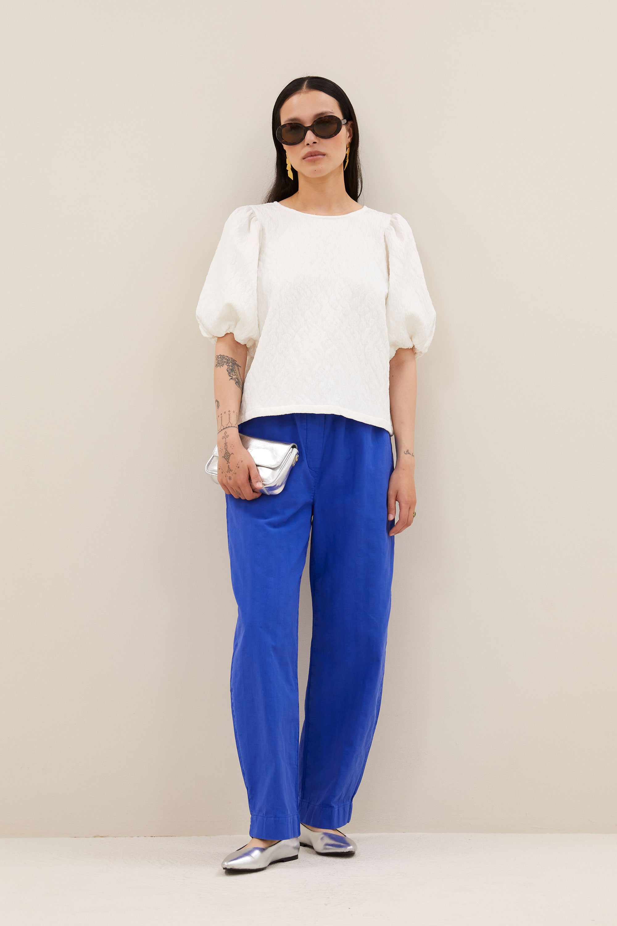 jet cheetah blouse | off white