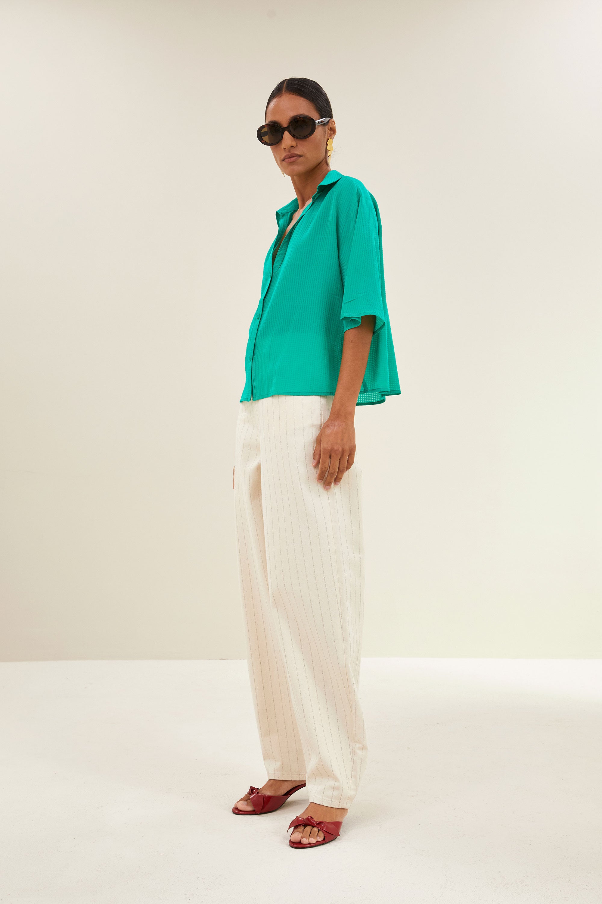 kick blouse | lucky green