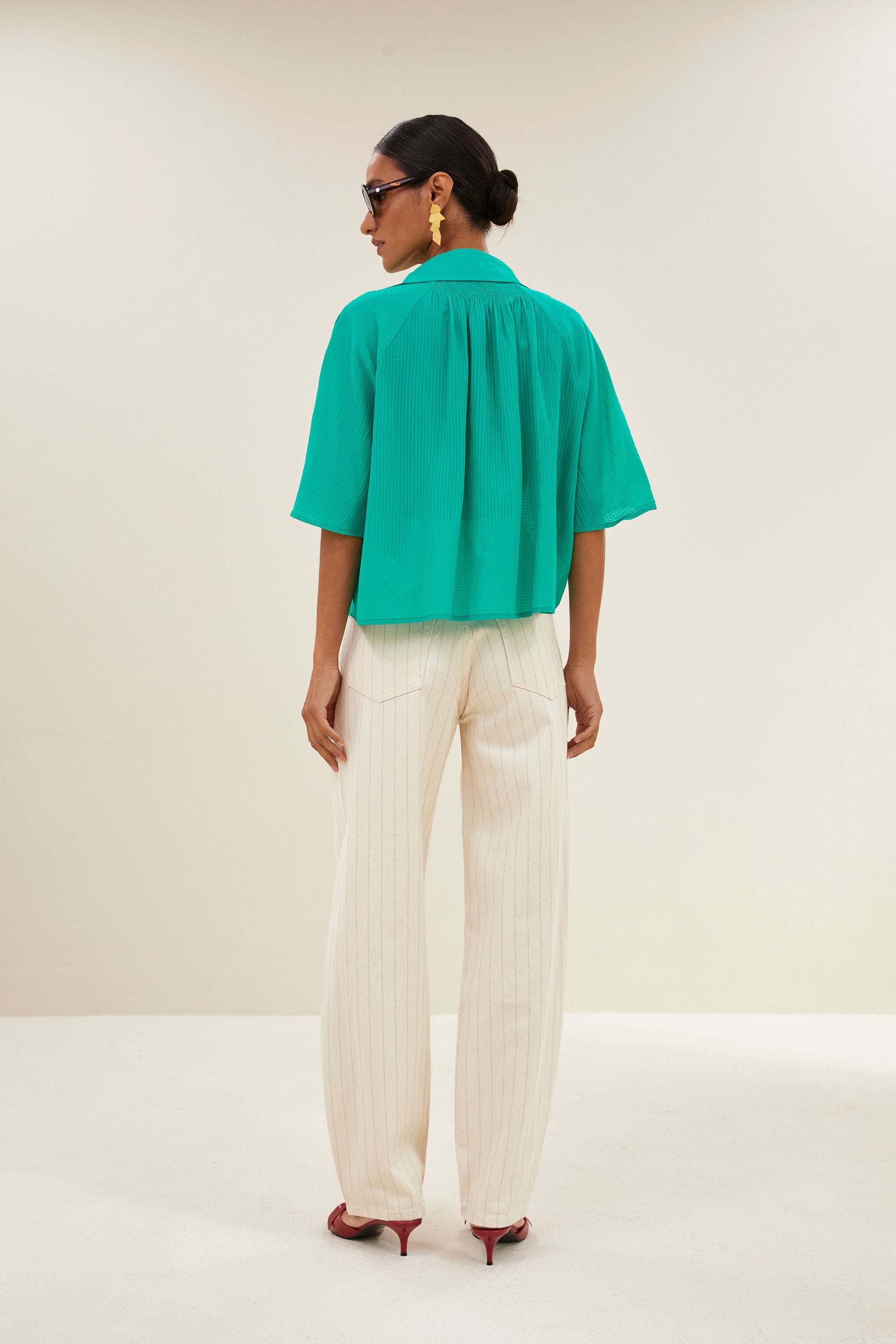 kick blouse | lucky green