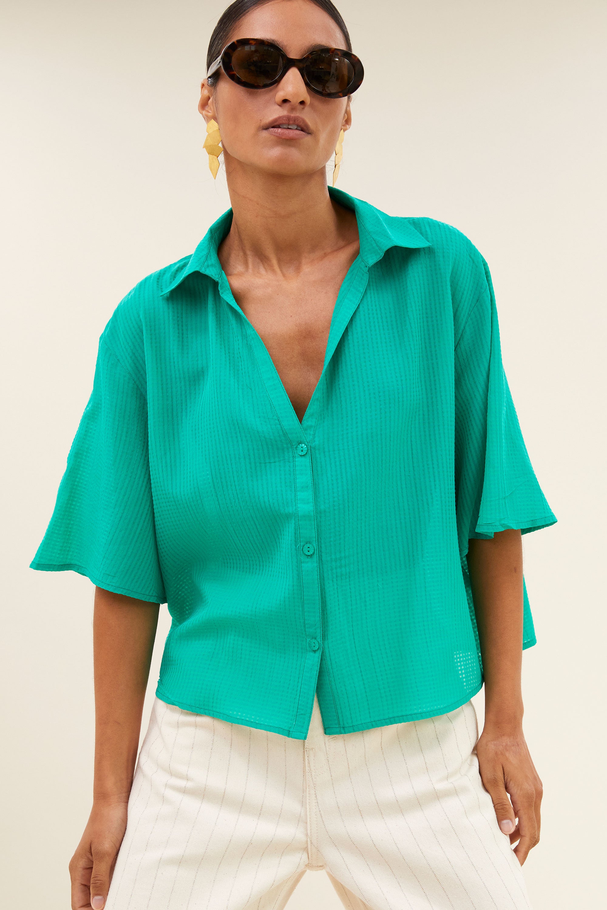 kick blouse | lucky green