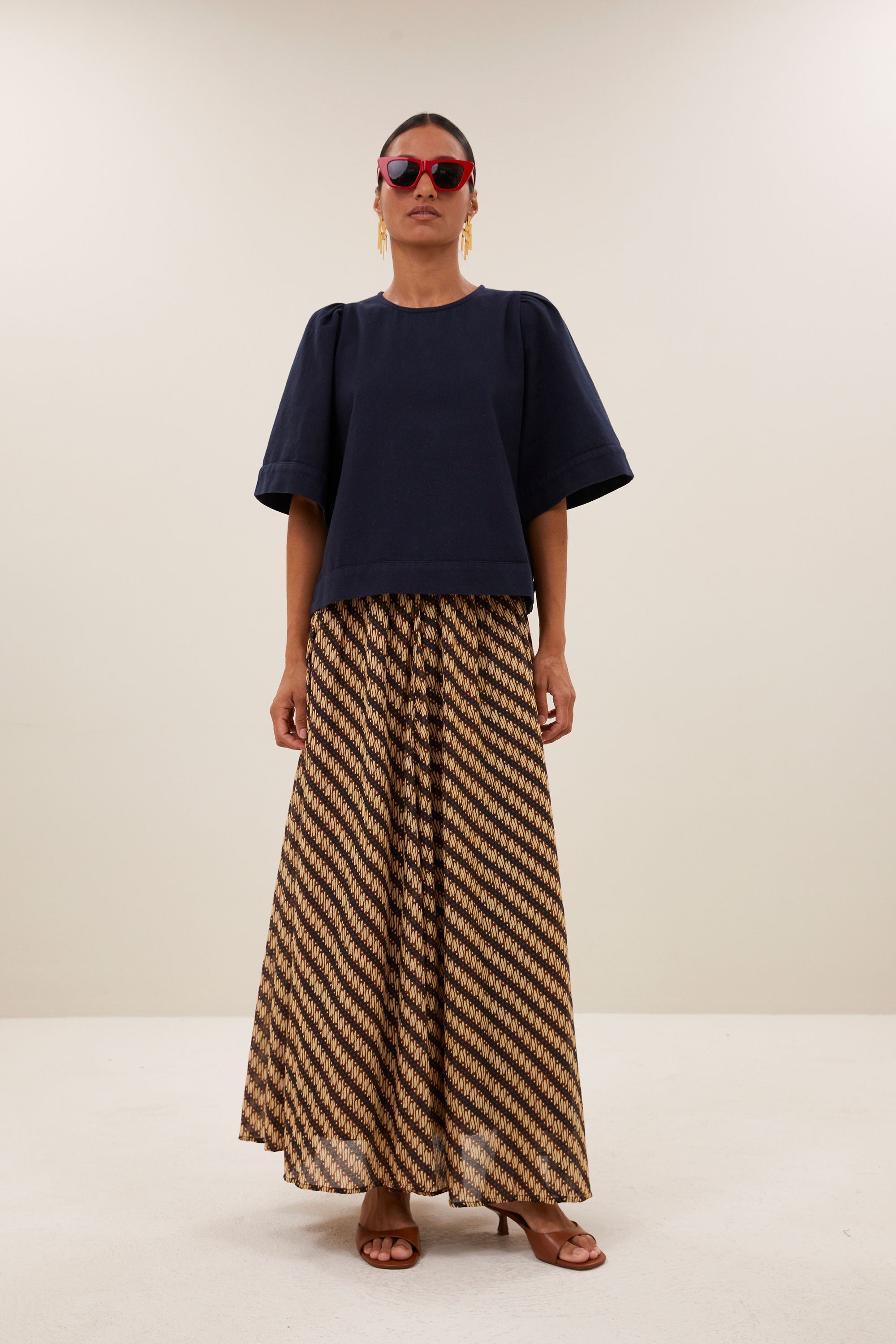 olivia twill blouse | captain blue