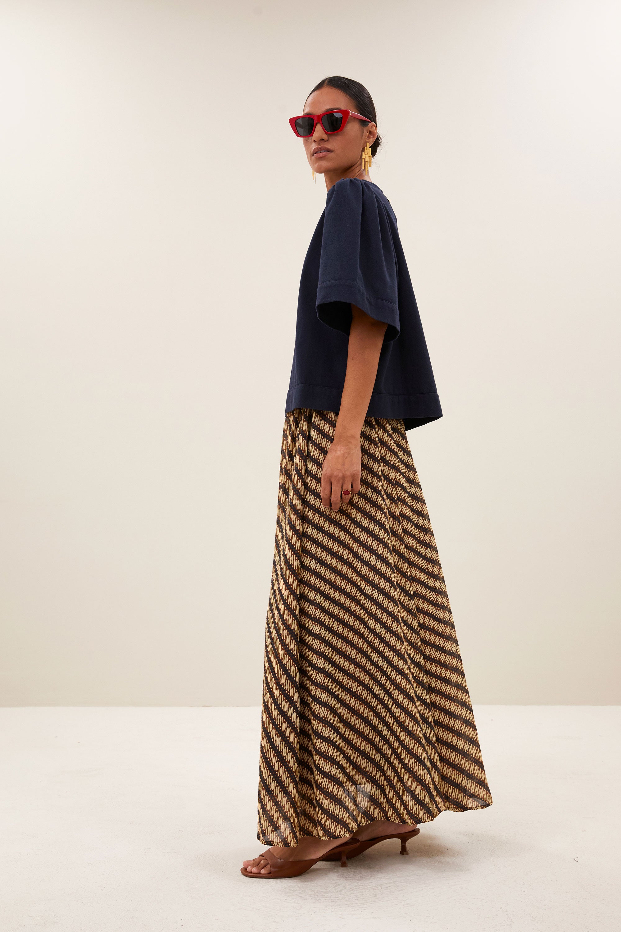 olivia twill blouse | captain blue