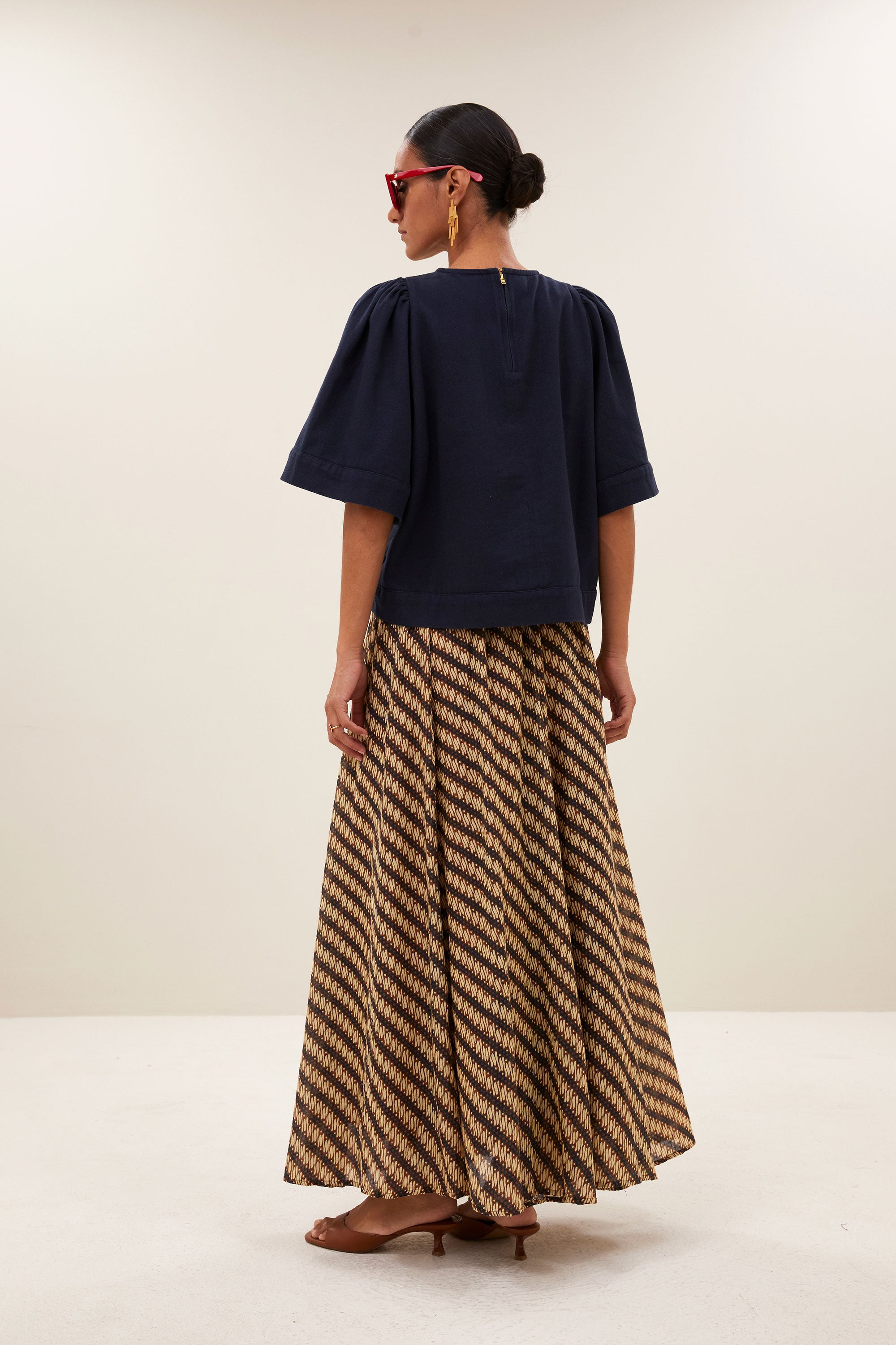 olivia twill blouse | captain blue