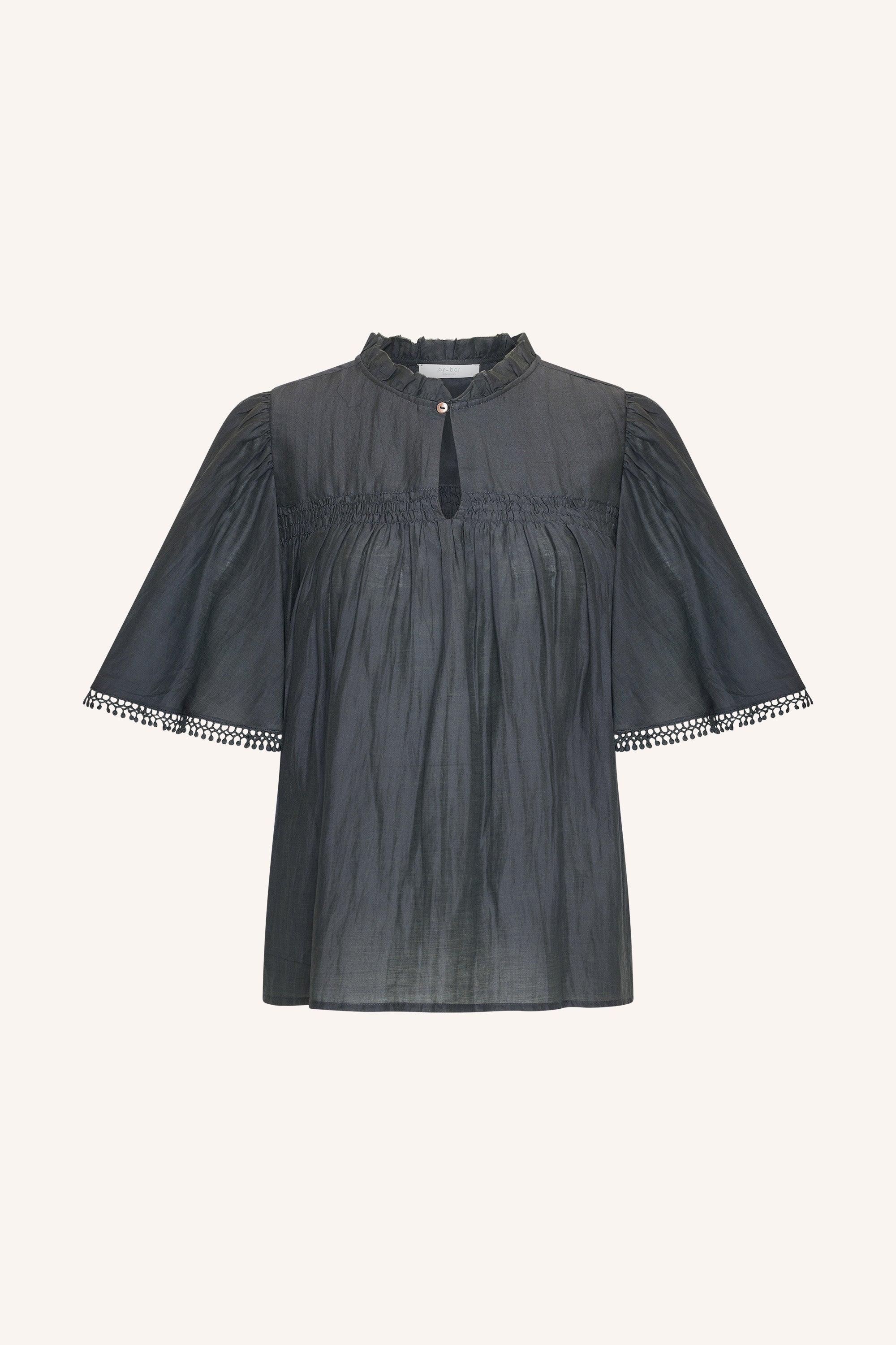 sanne silk blouse | charcoal