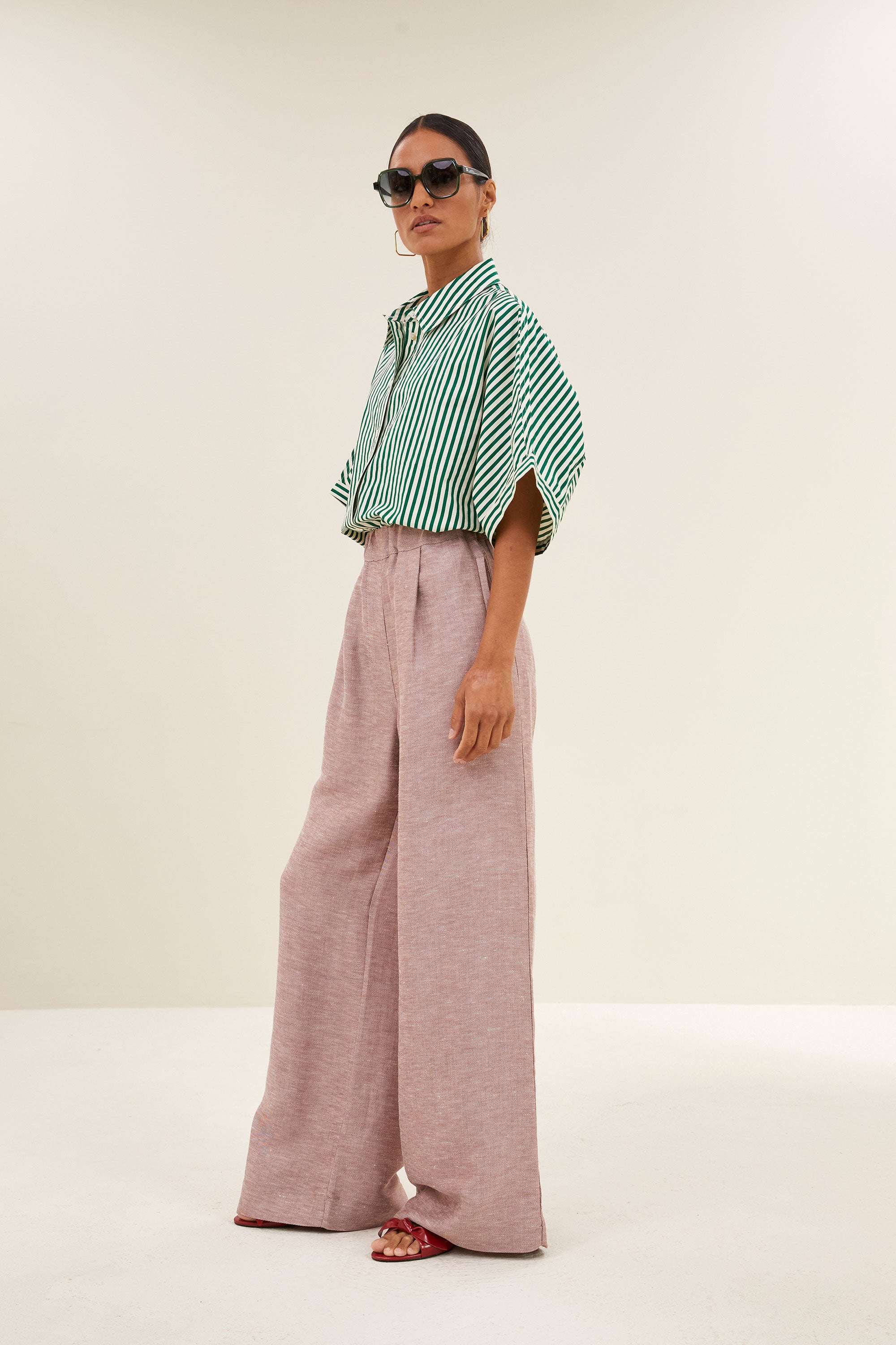 sunny stripe blouse | evergreen stripe