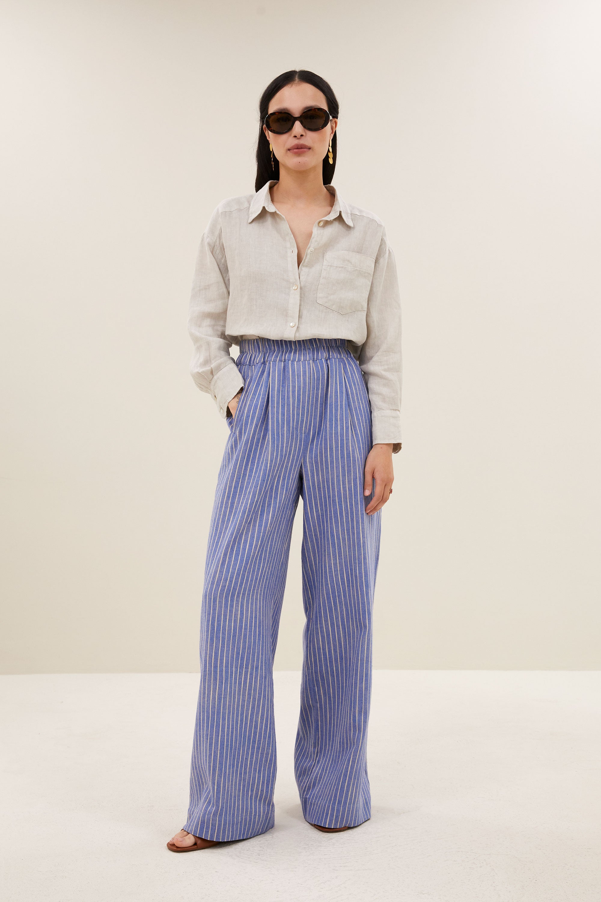 nima linen blouse | chalk