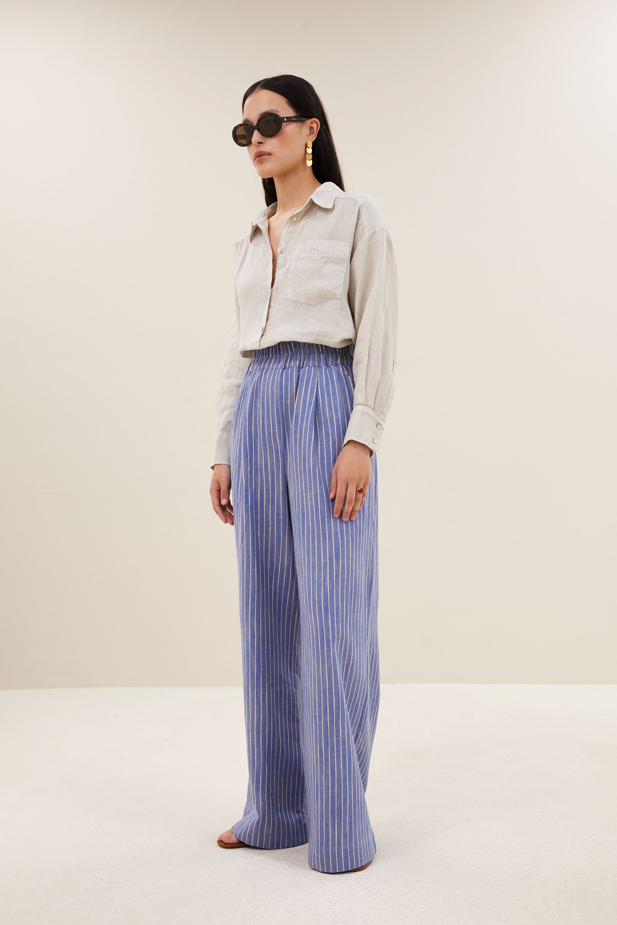 nima linen blouse | chalk