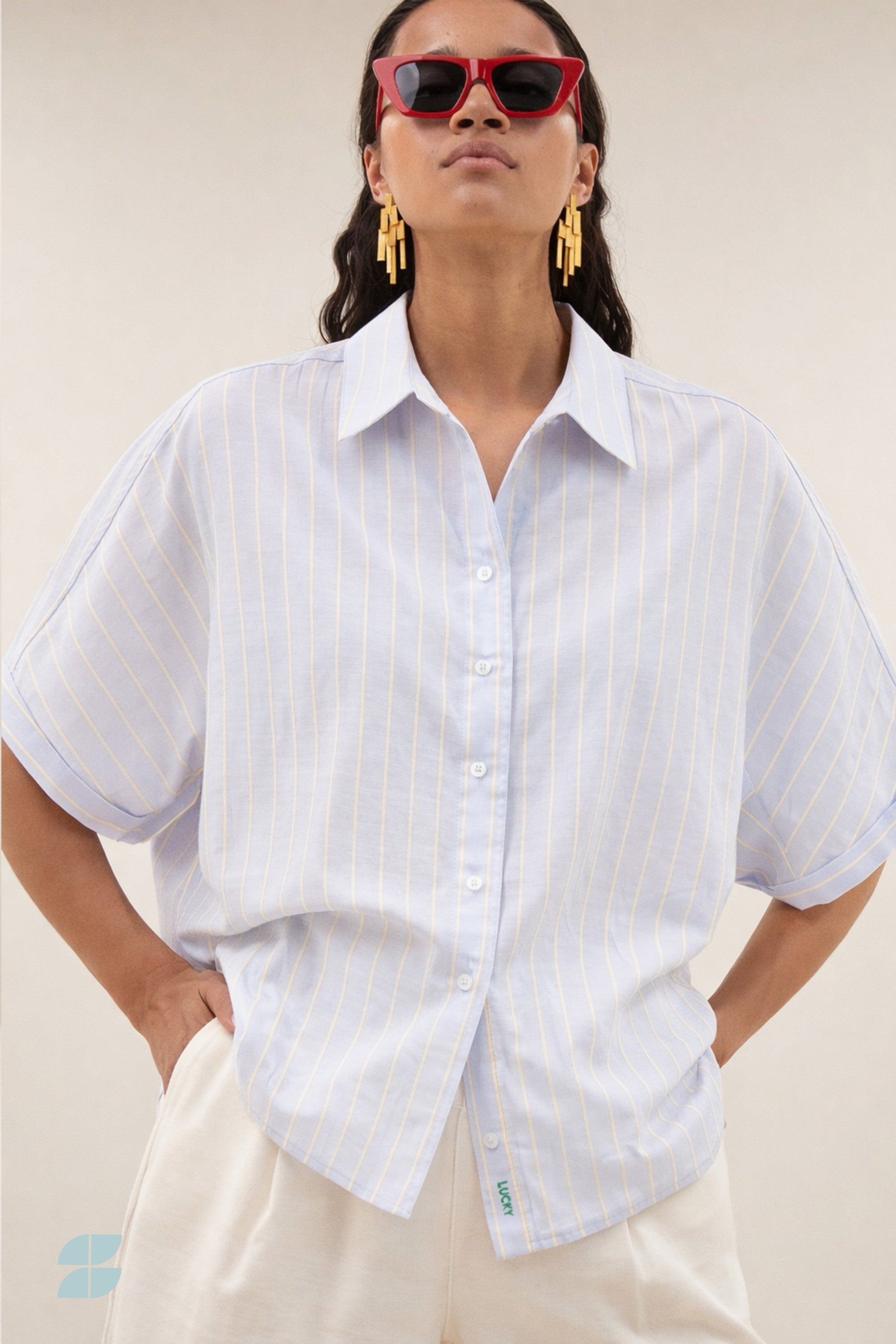 sunny stripe blouse | sintra blue stripe