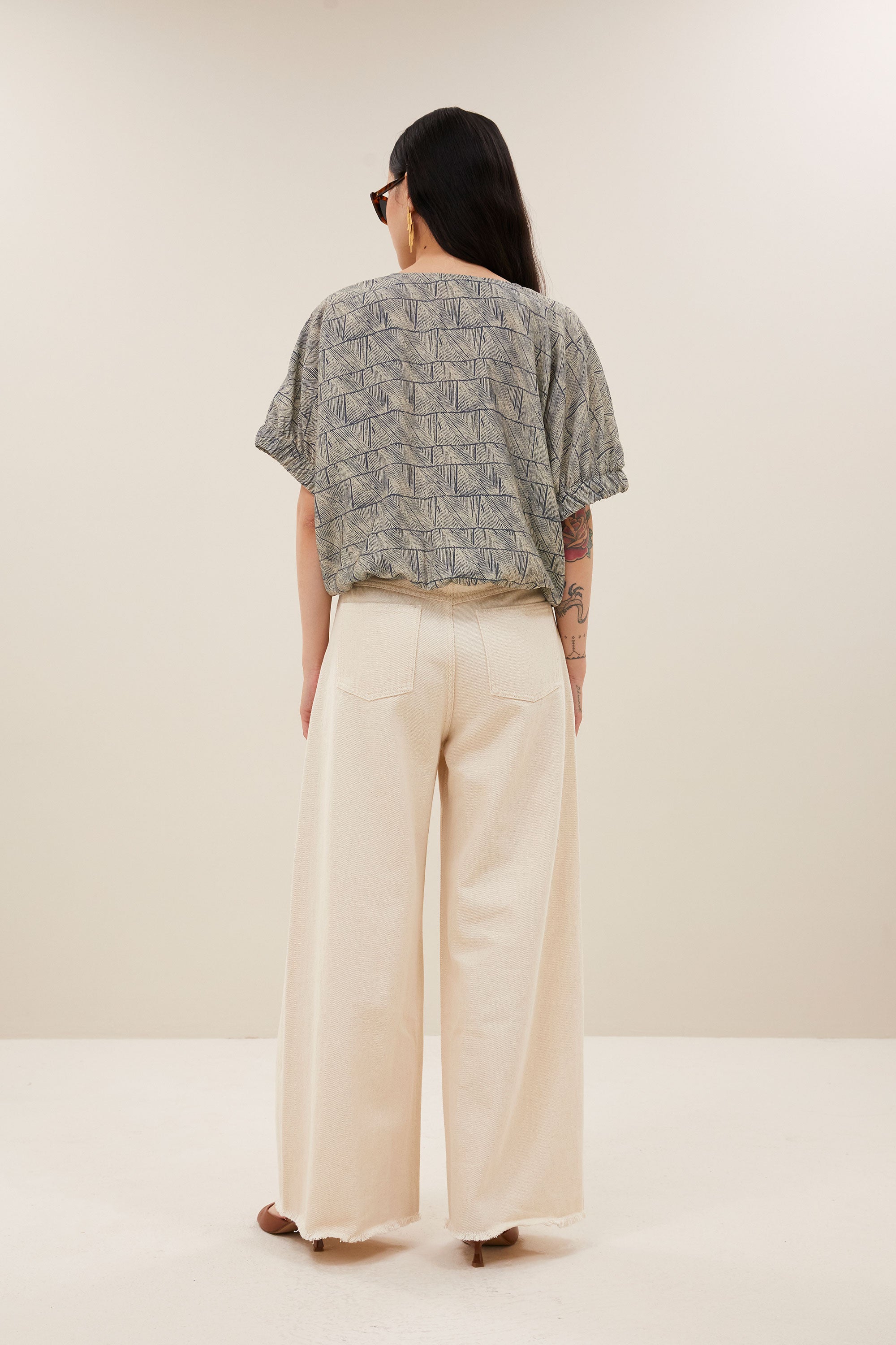 lux grain jeans | raw white