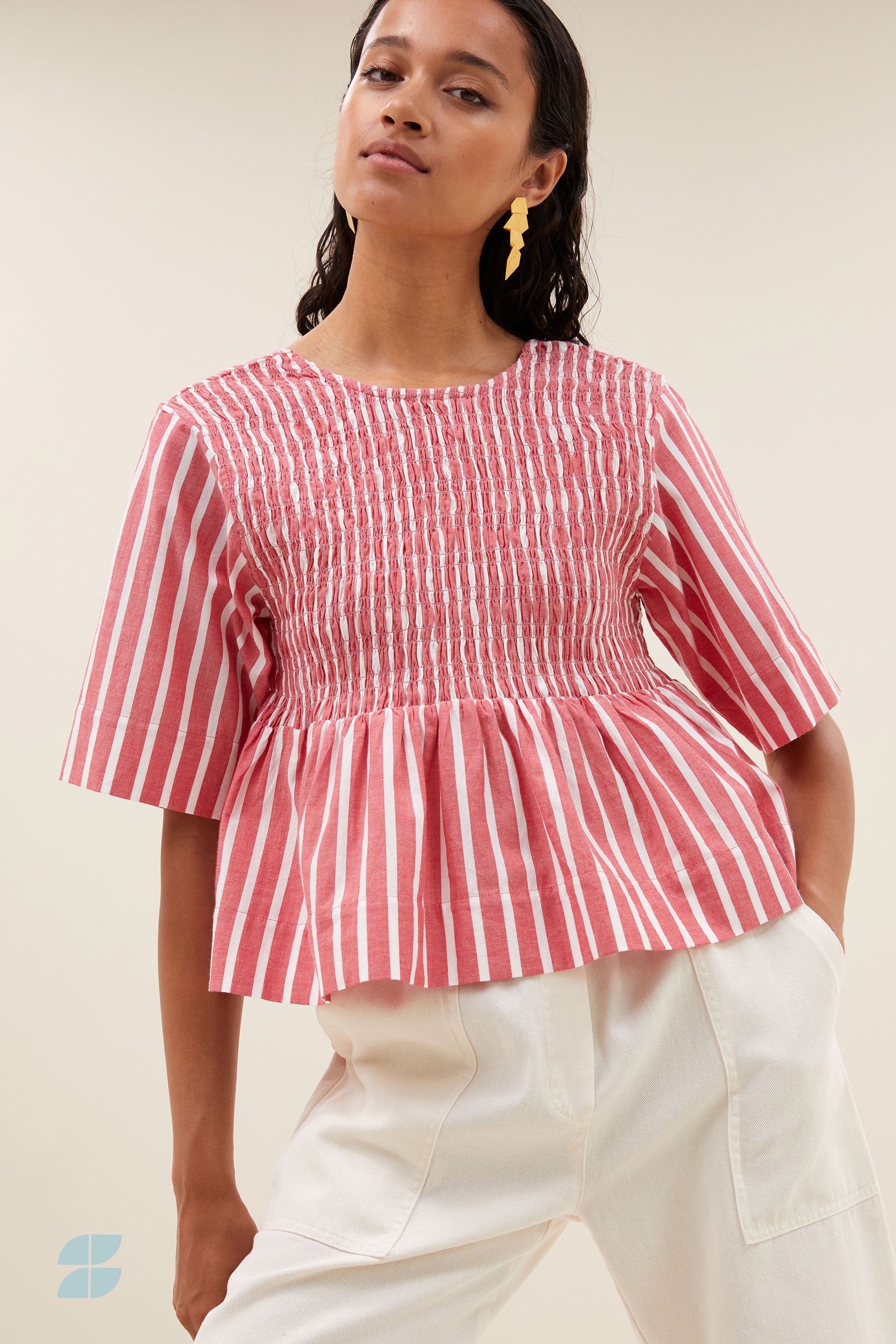 runa stripe top | red stripe