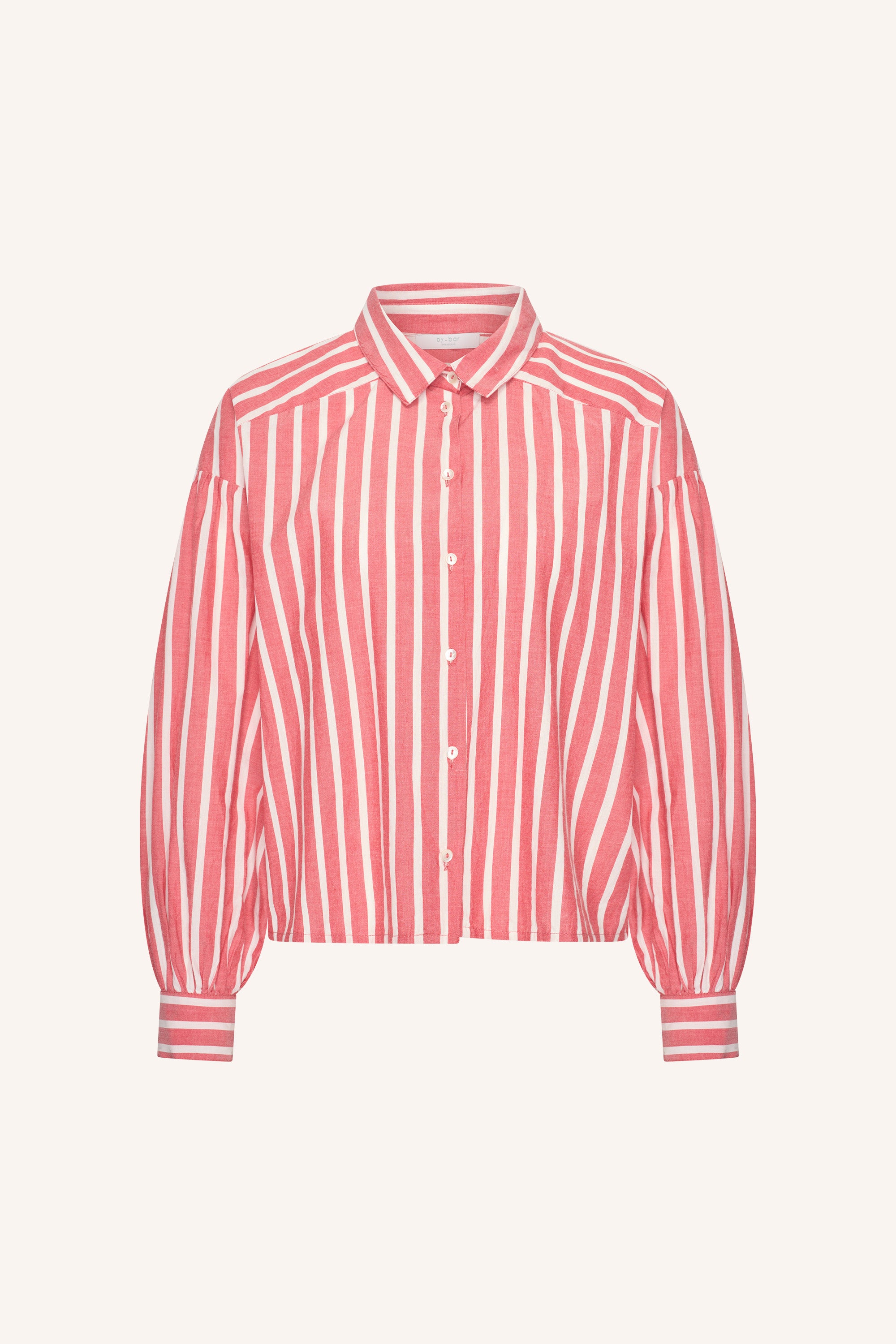 sarah short stripe blouse | red stripe