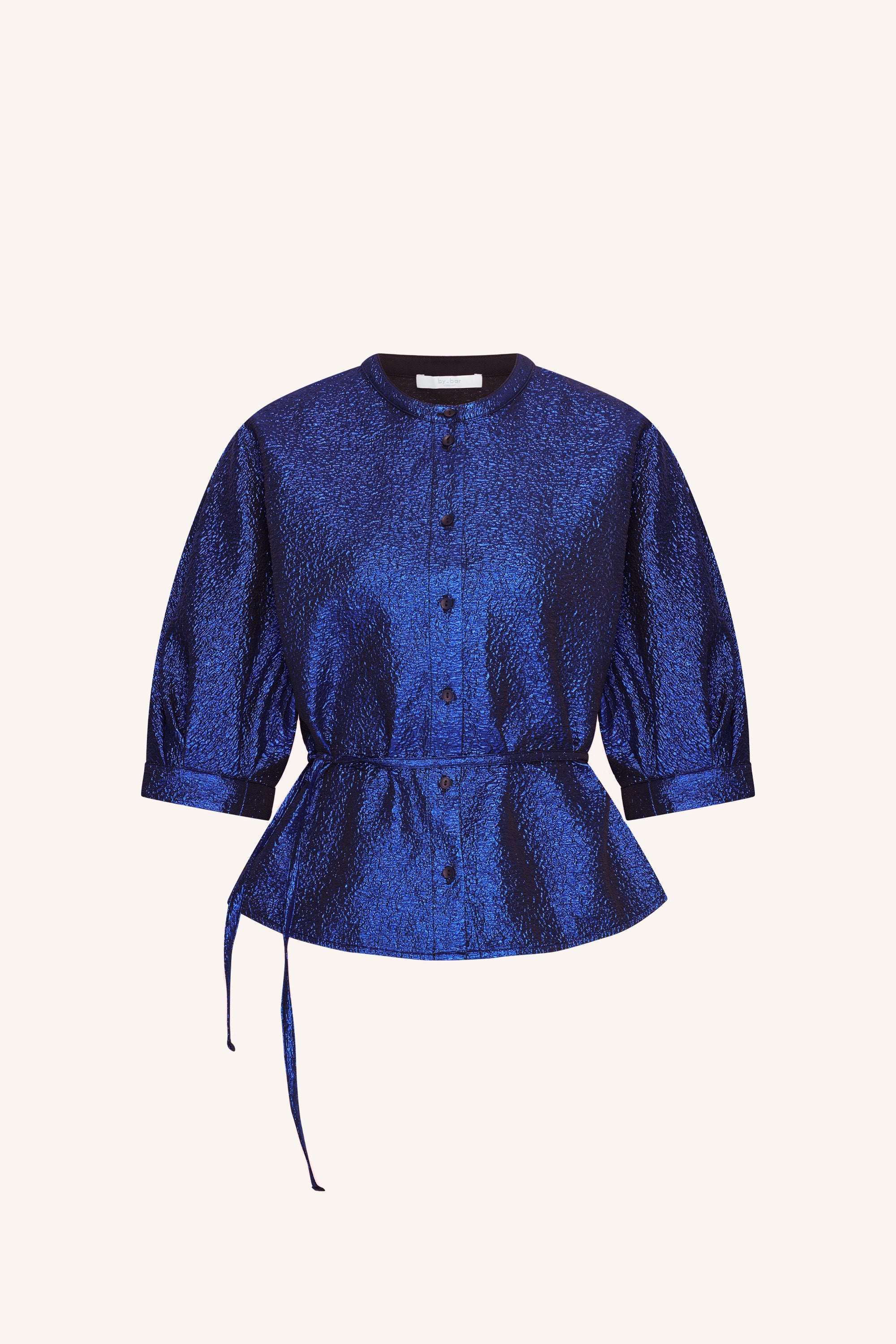 christi metallic blouse | azul blue