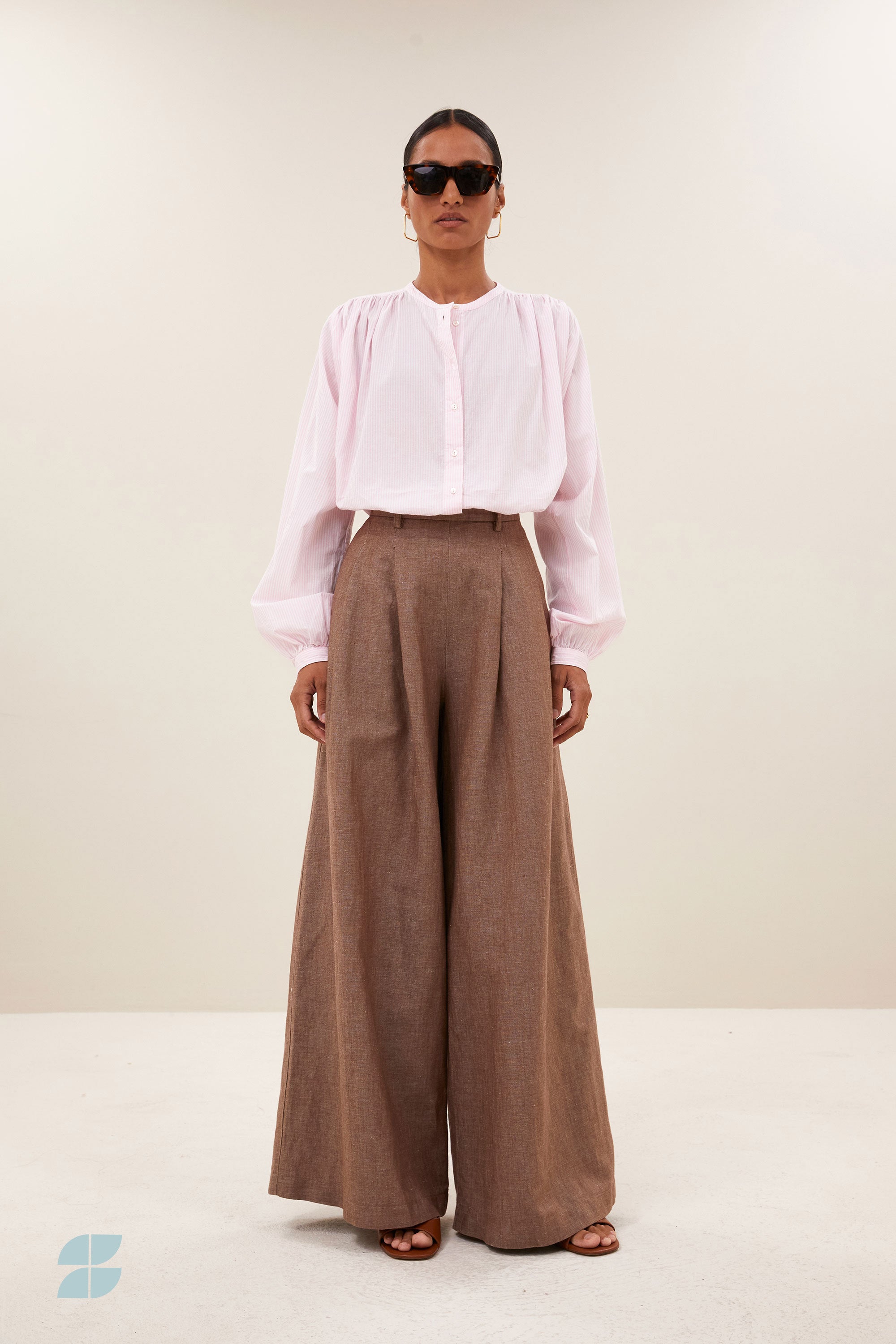 nyka pinstripe blouse | pink pin stripe