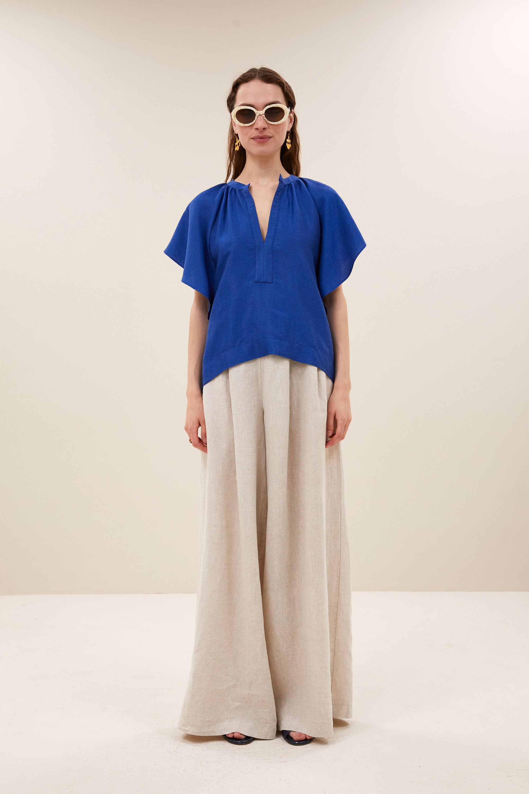 vina gloss blouse | kingsblue