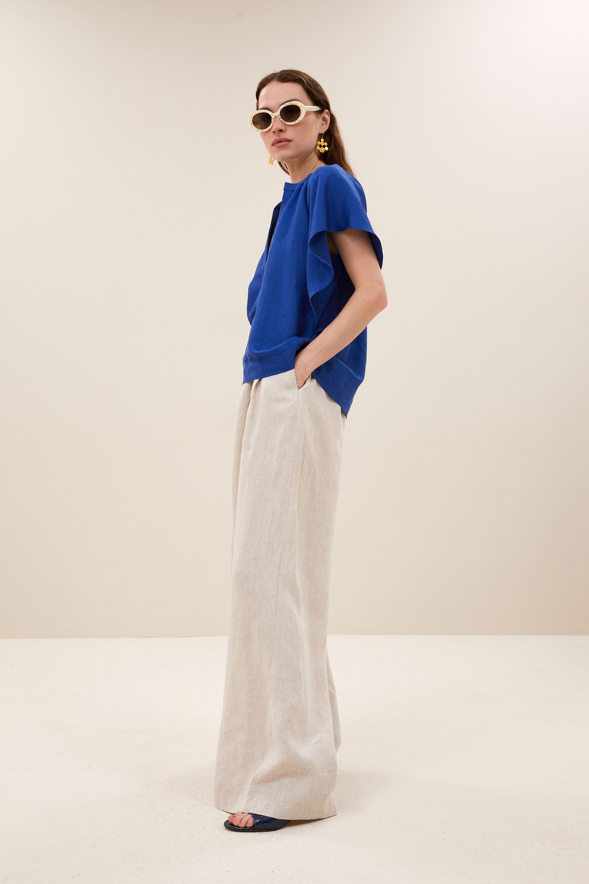 vina gloss blouse | kingsblue