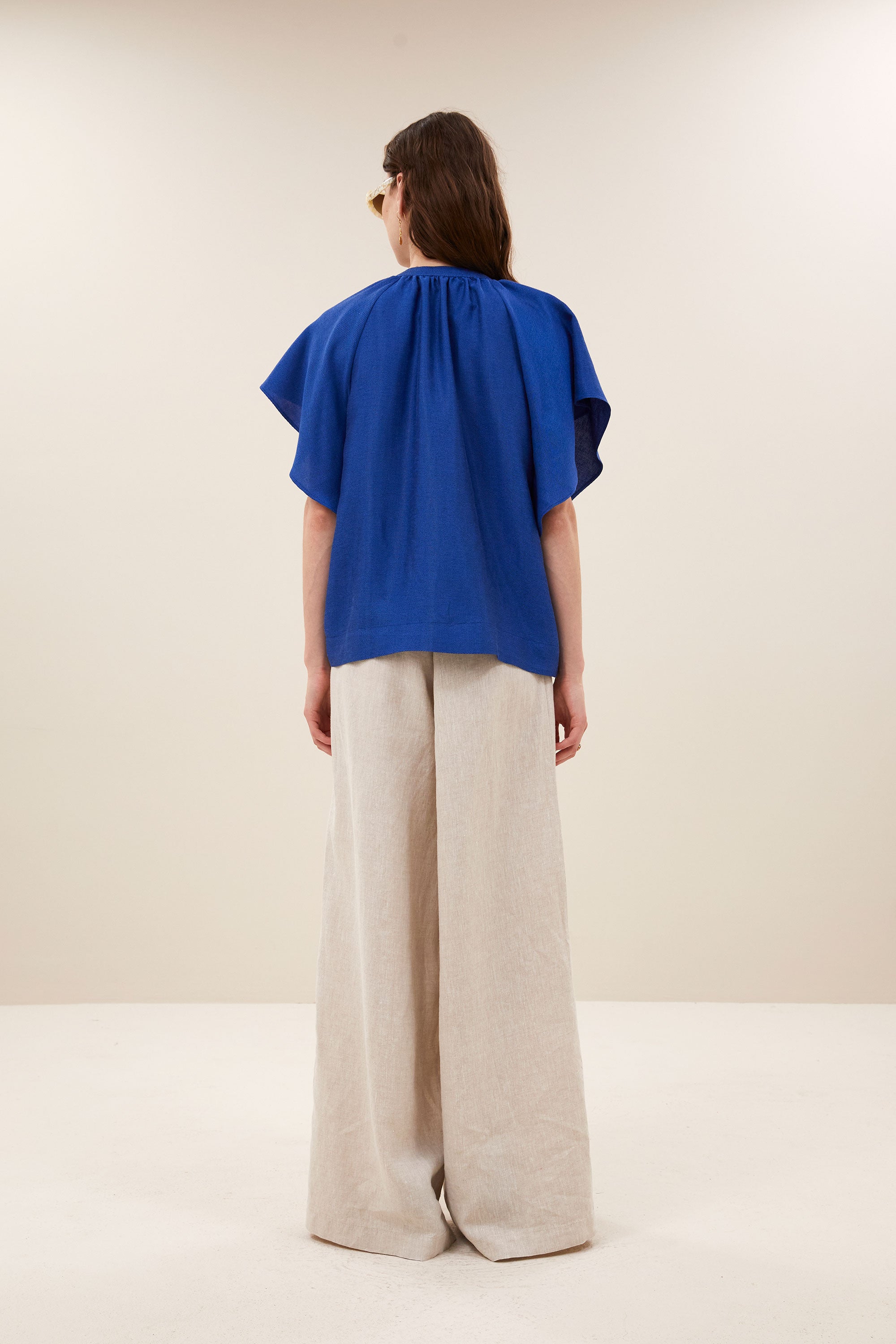 vina gloss blouse | kingsblue