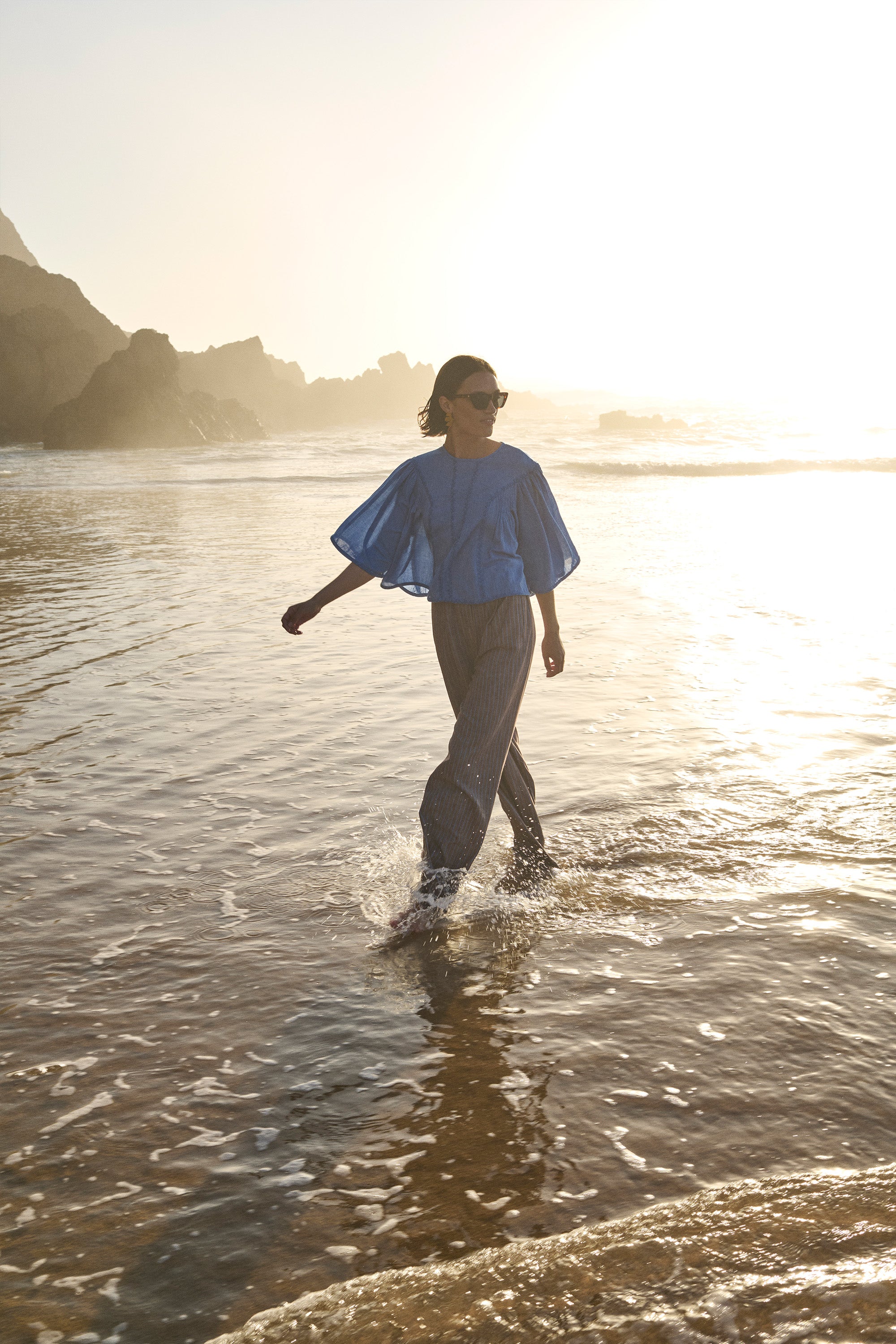 davin athia blouse | sapphire blue