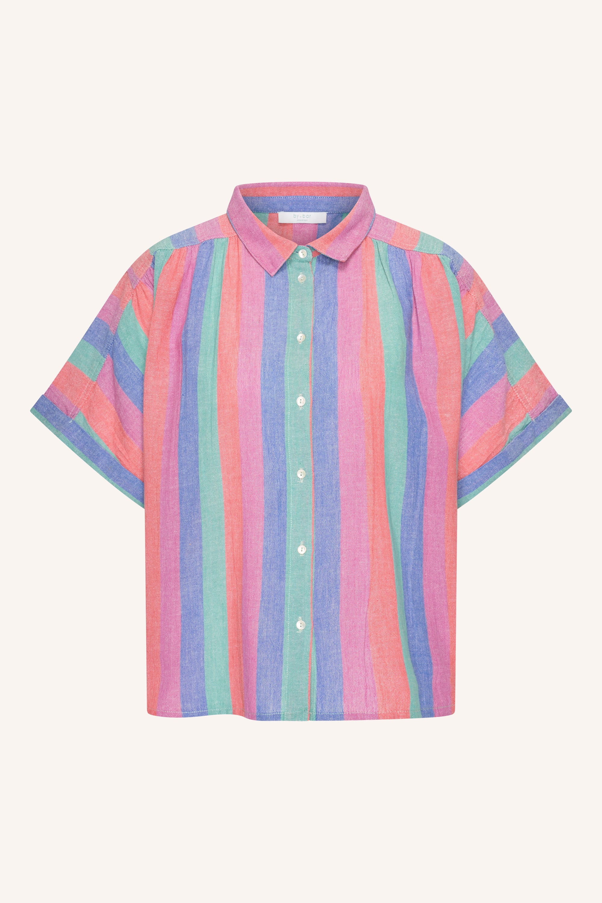 sunny rainbow pleats blouse | rainbow stripe