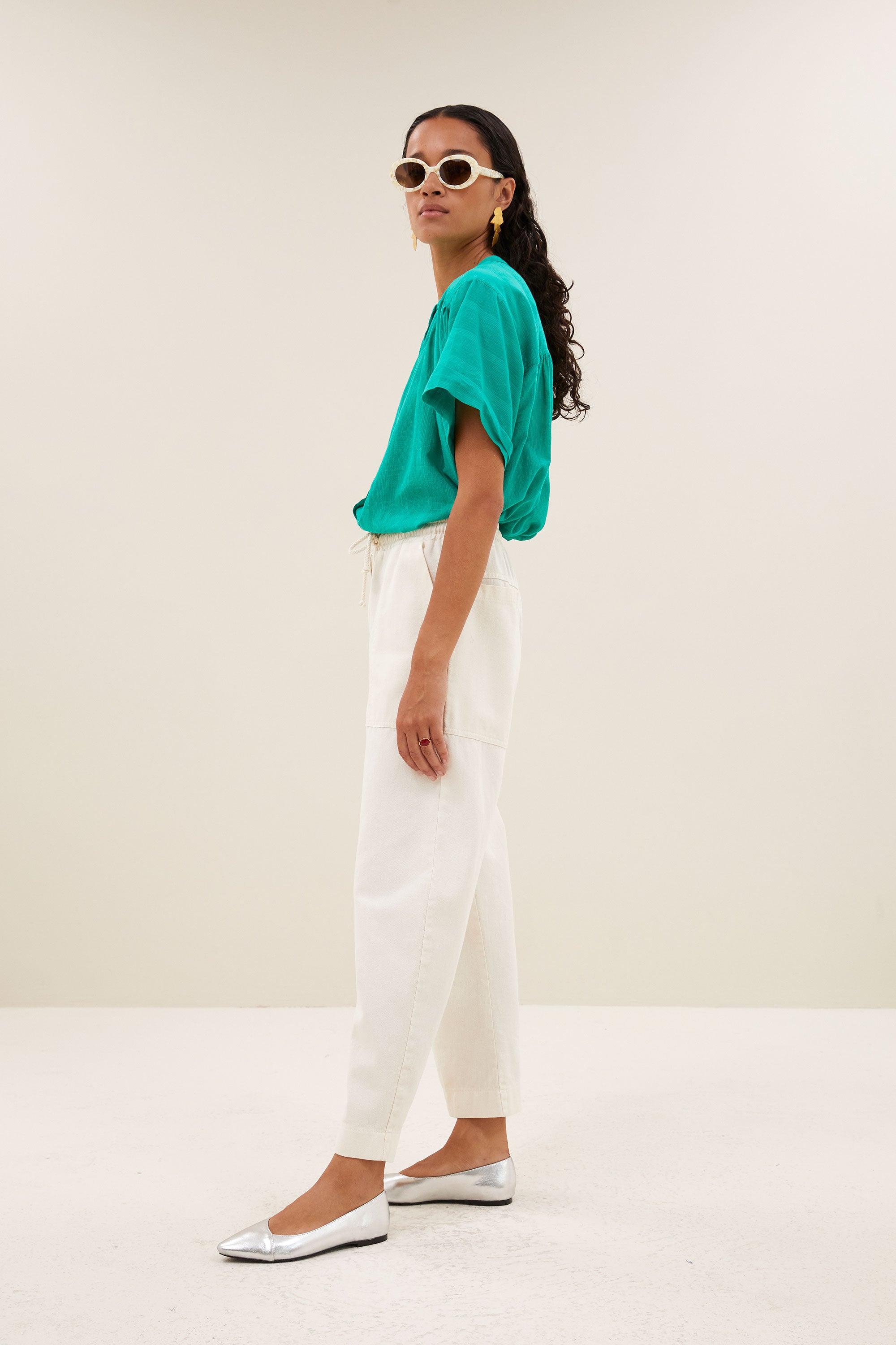 alex dobby blouse | lucky green