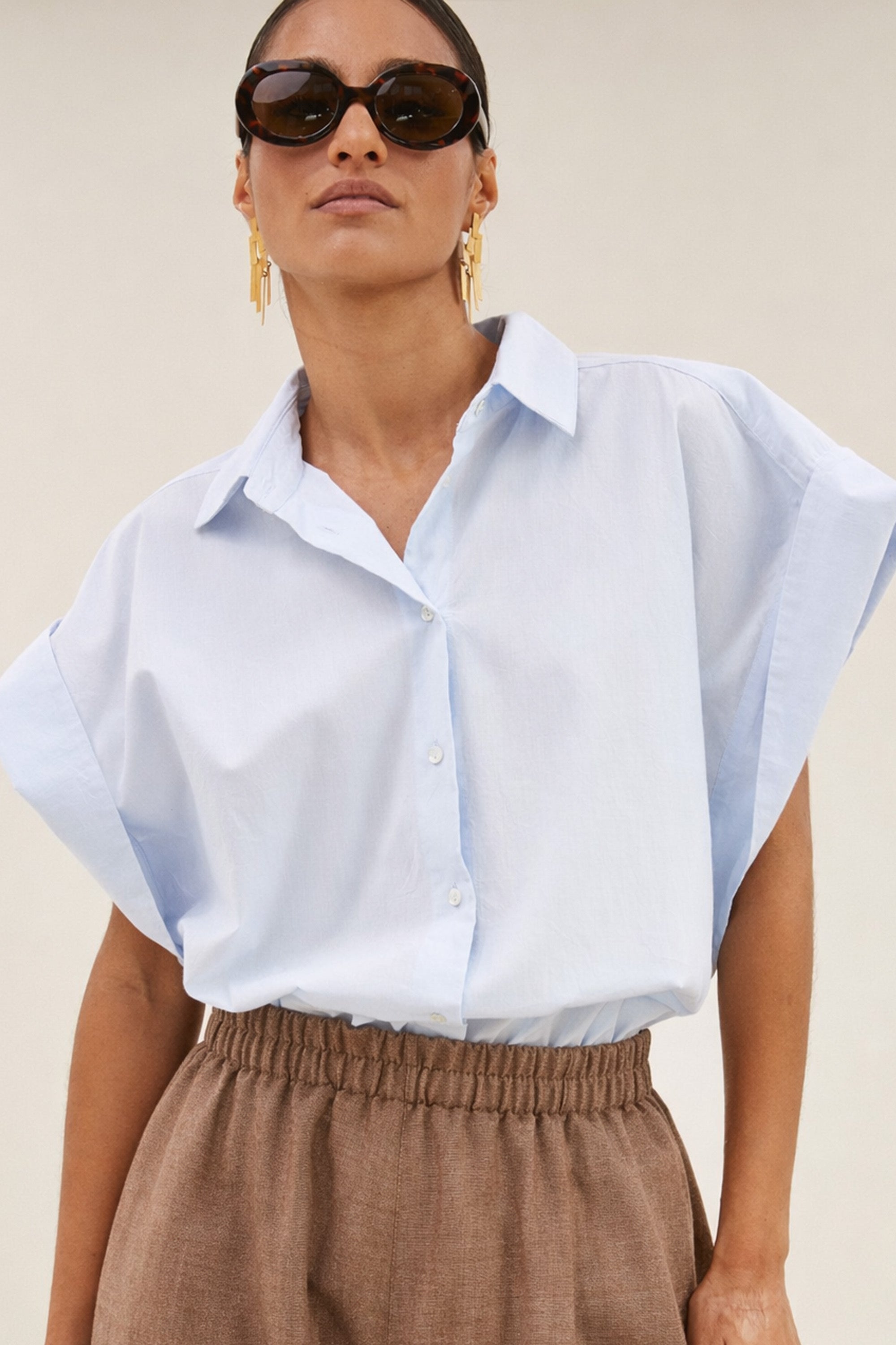 pixie chambray blouse | light blue