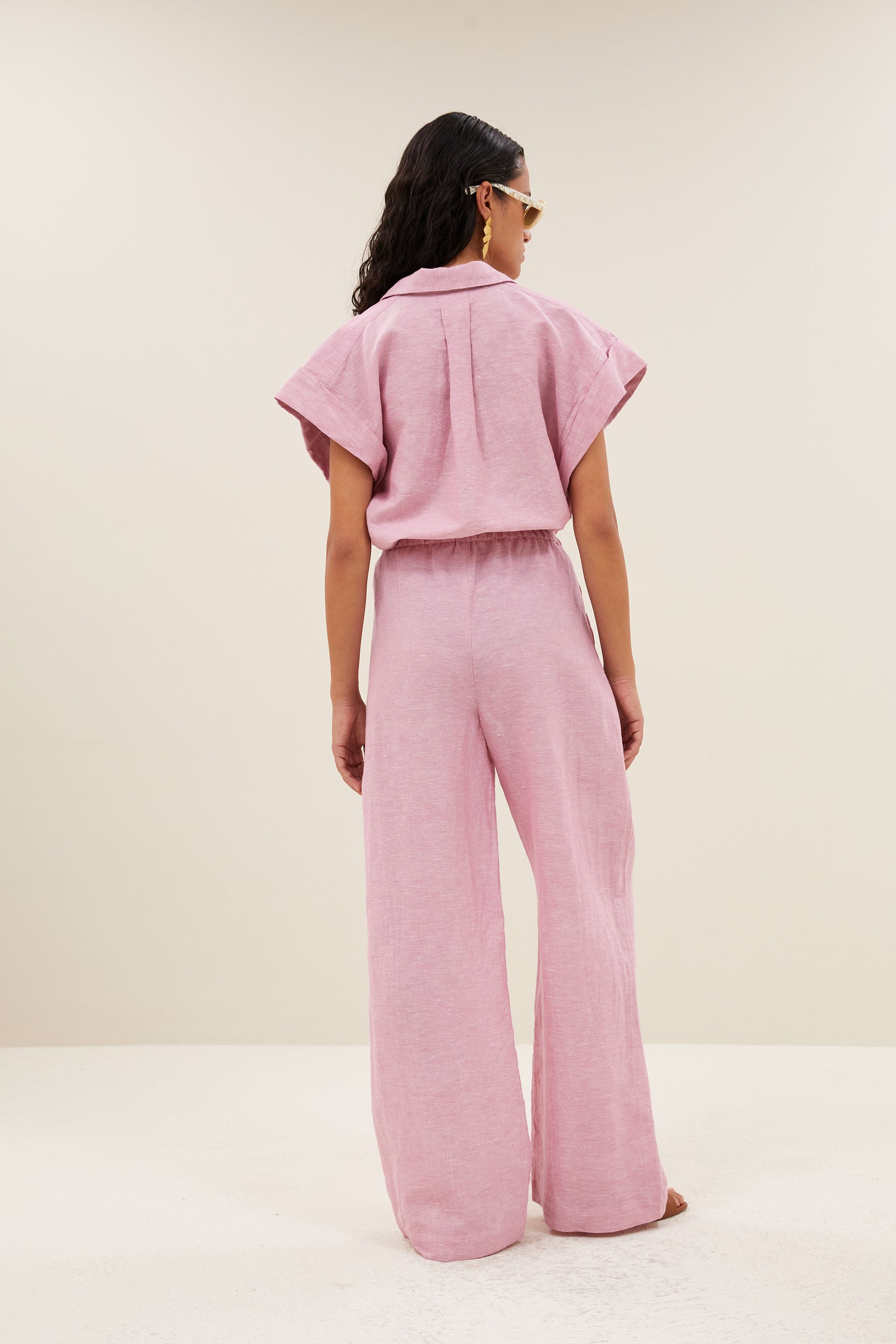 benji linen pants | dusty pink