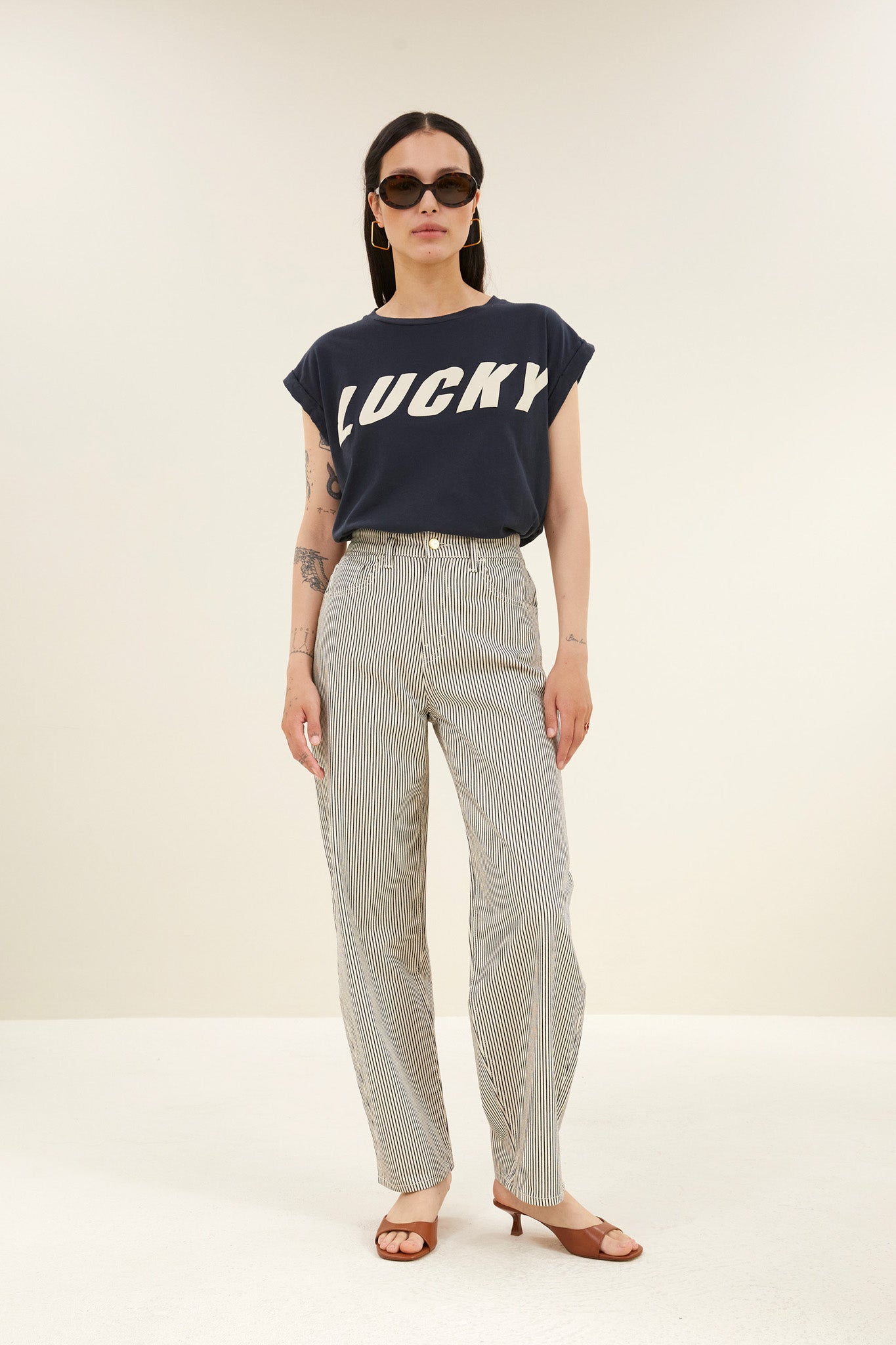 lew stripe pants | jet black stripe