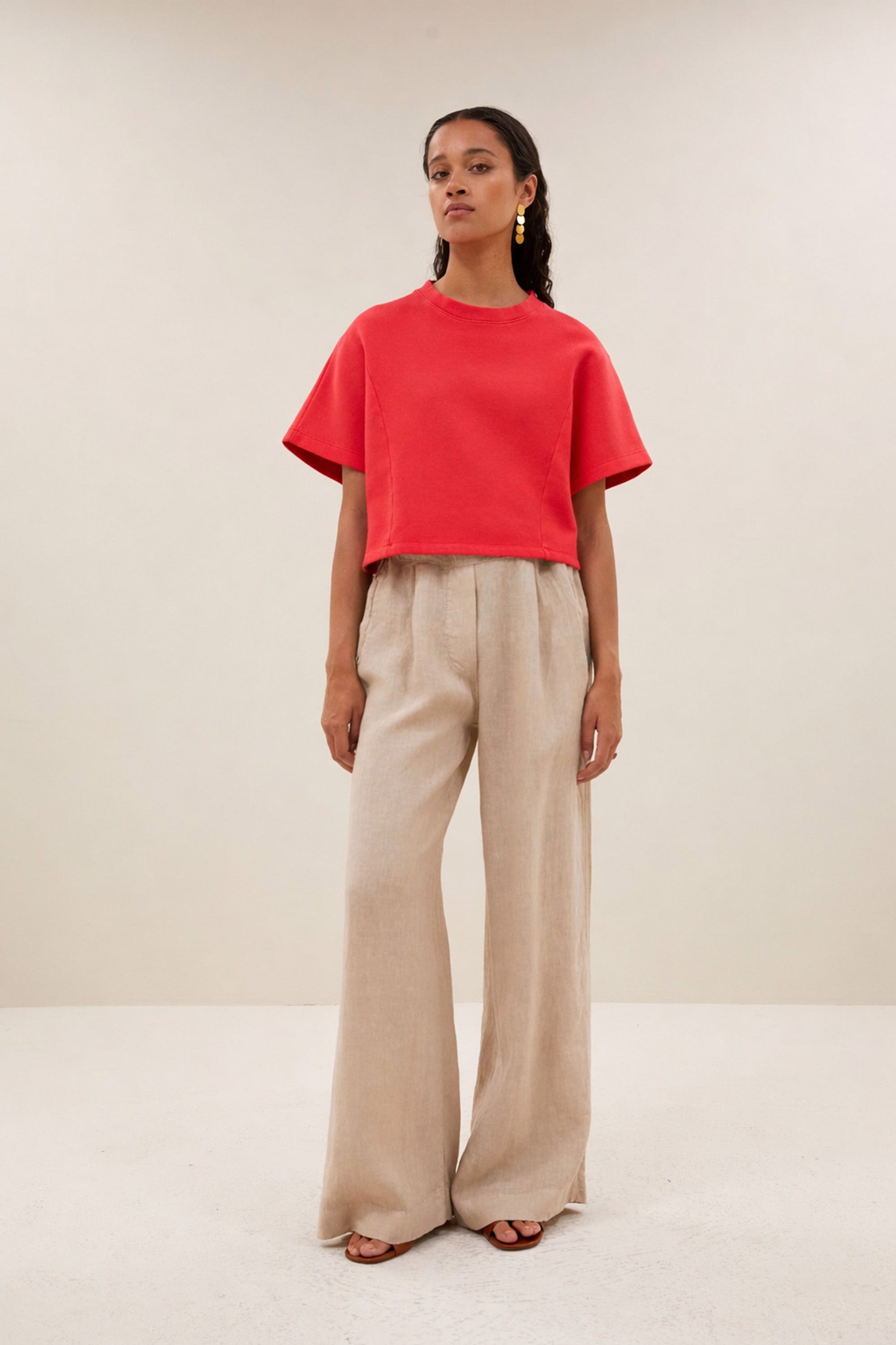 suki sweat top | poppy red