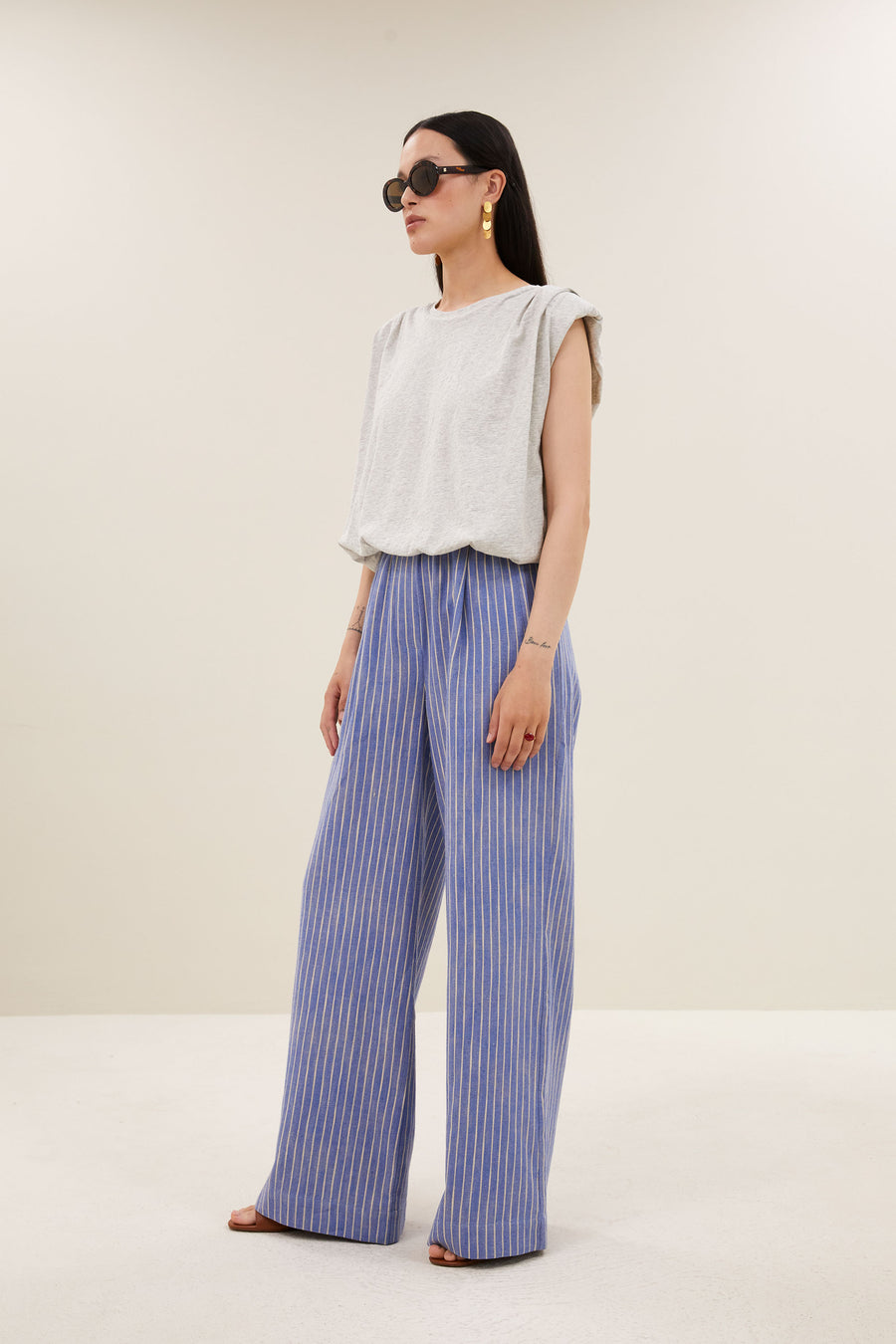 top-nilou-jersey-top-grey-melee-by-bar-Vooraanzicht