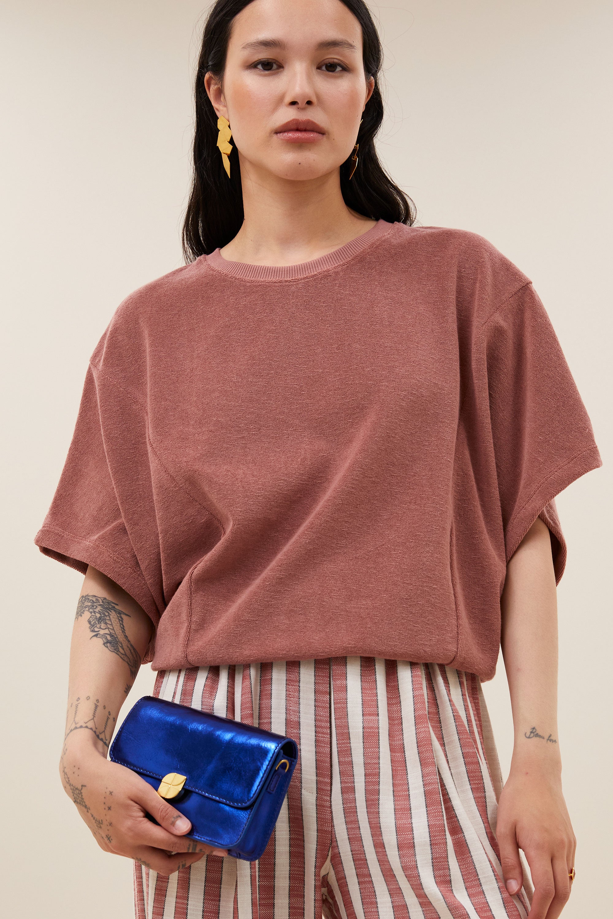 nuki slub top | withered rose