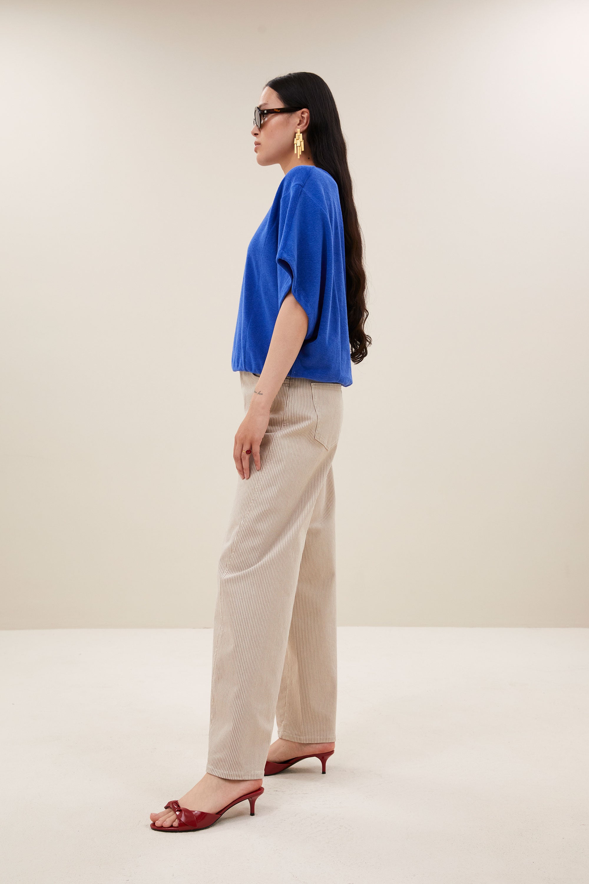 nuki slub top | azul blue