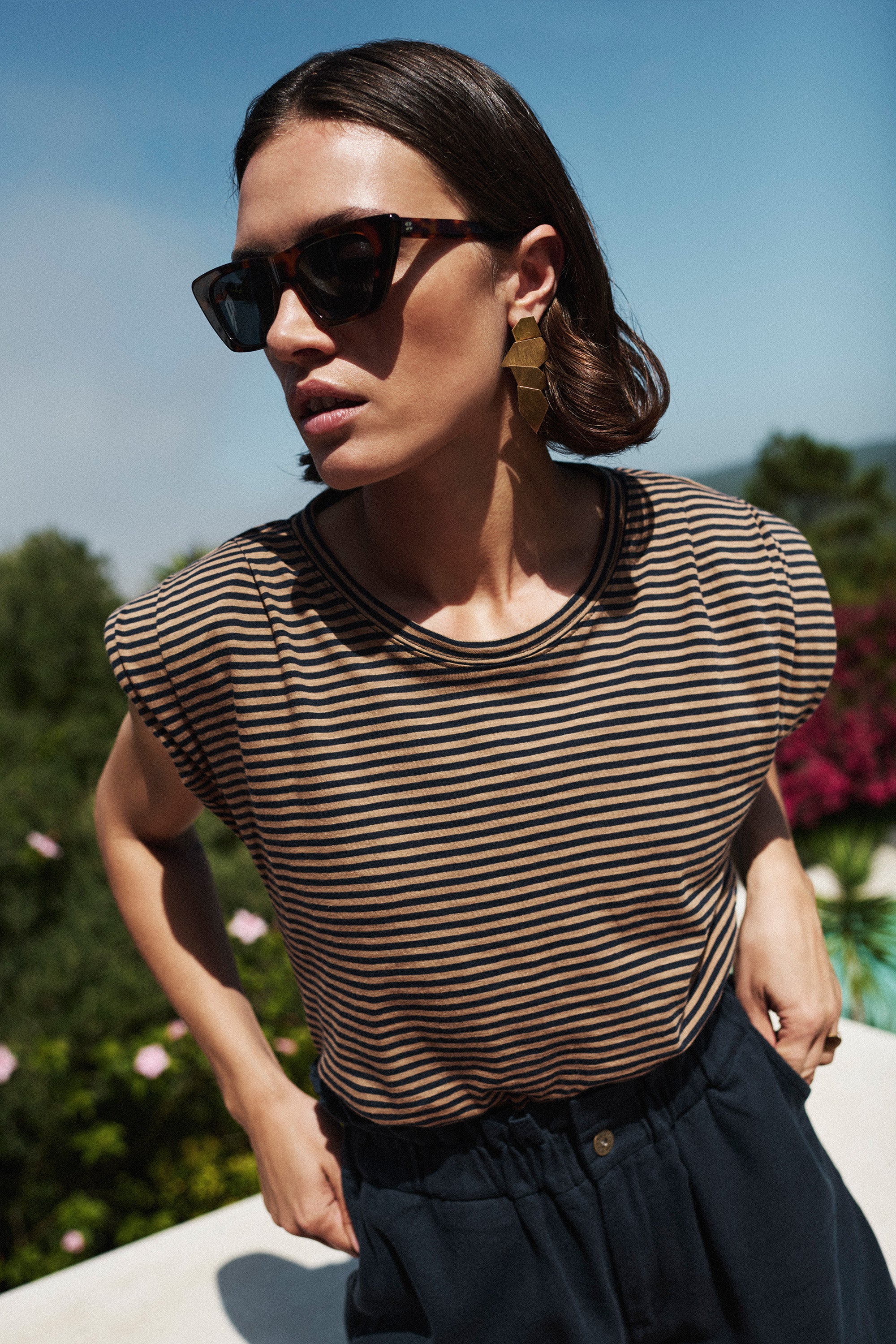 nilou stripe top | tannin stripe