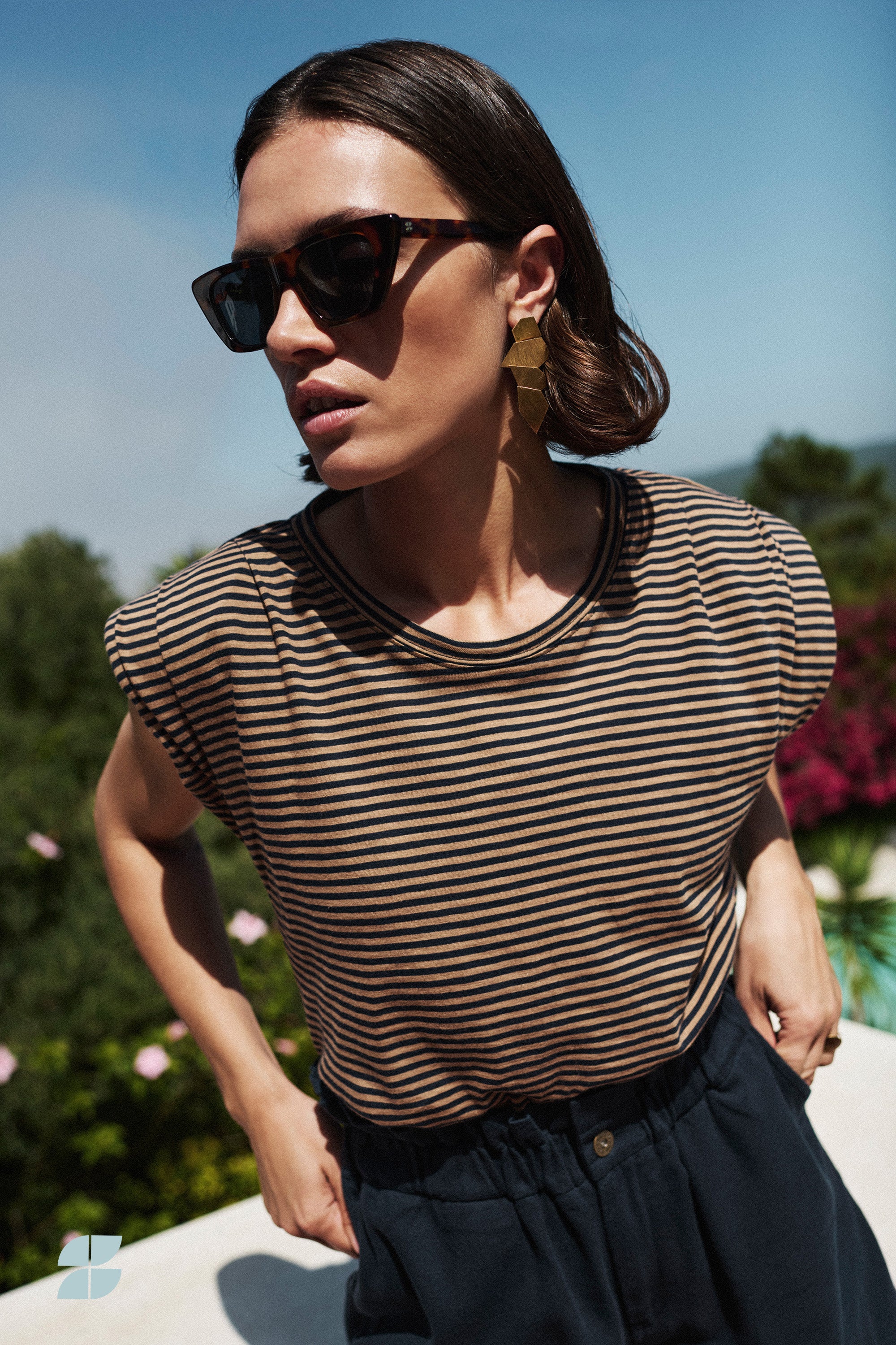 nilou stripe top | tannin stripe