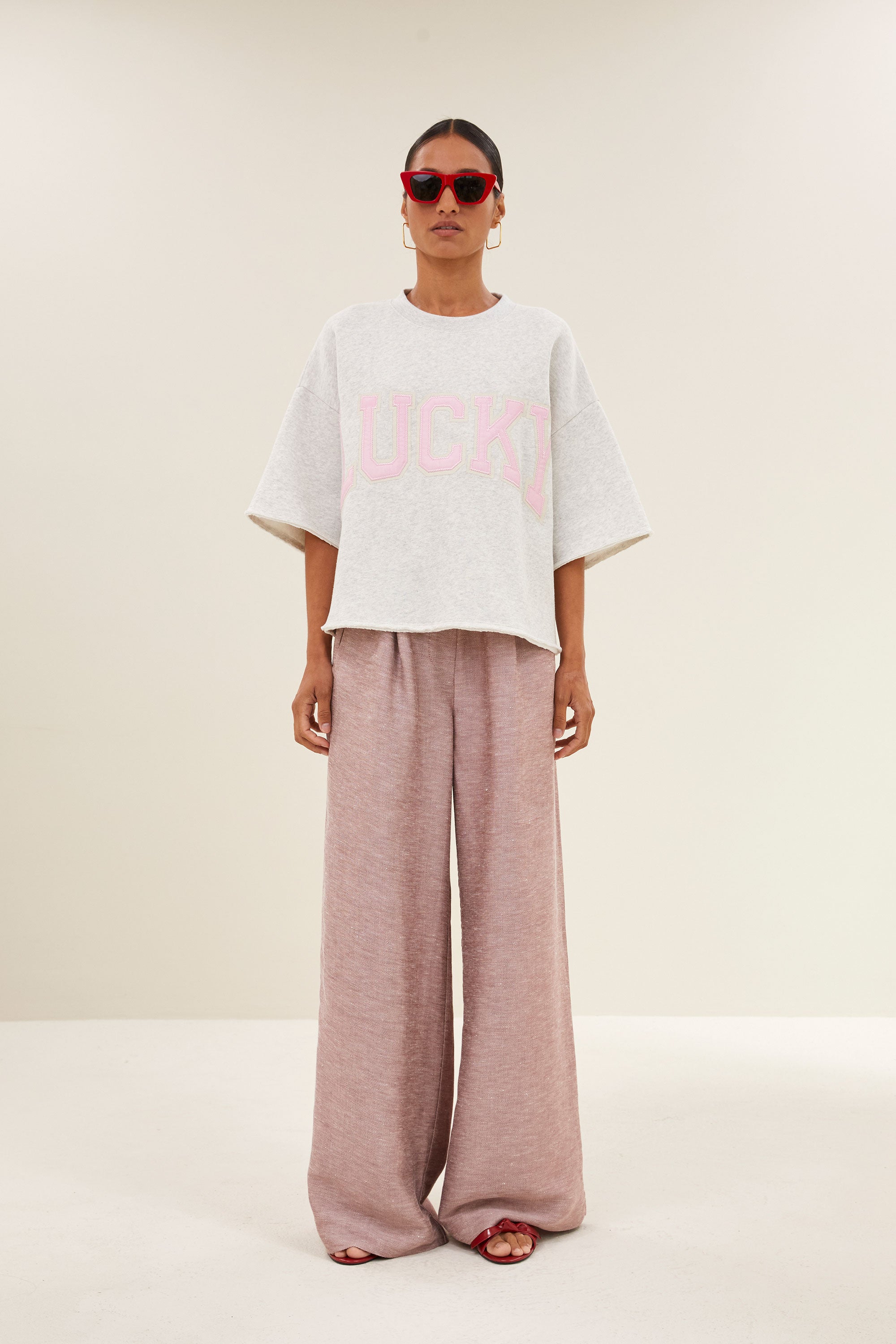 willow lucky top | light grey melee