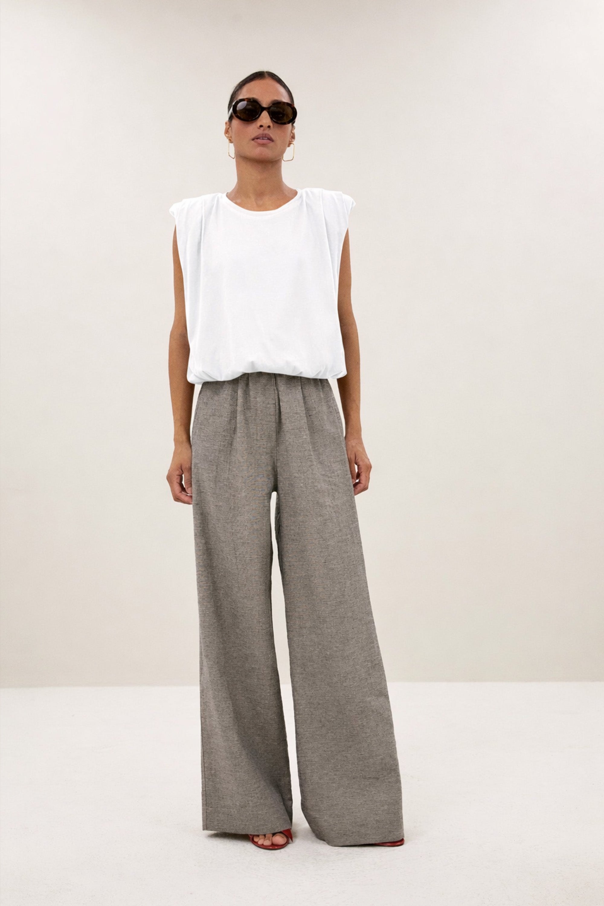 nilou jersey top | off white