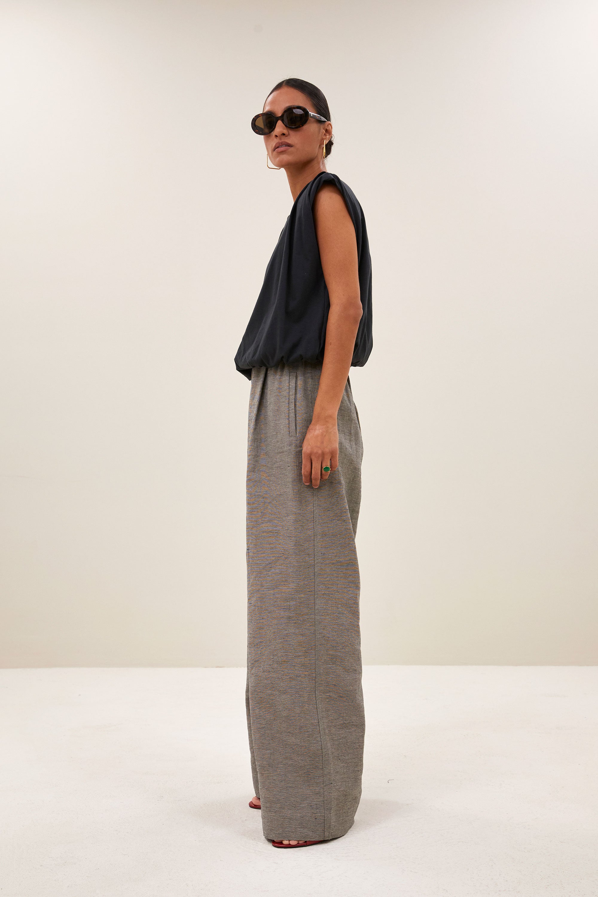 nilou jersey top | jet black