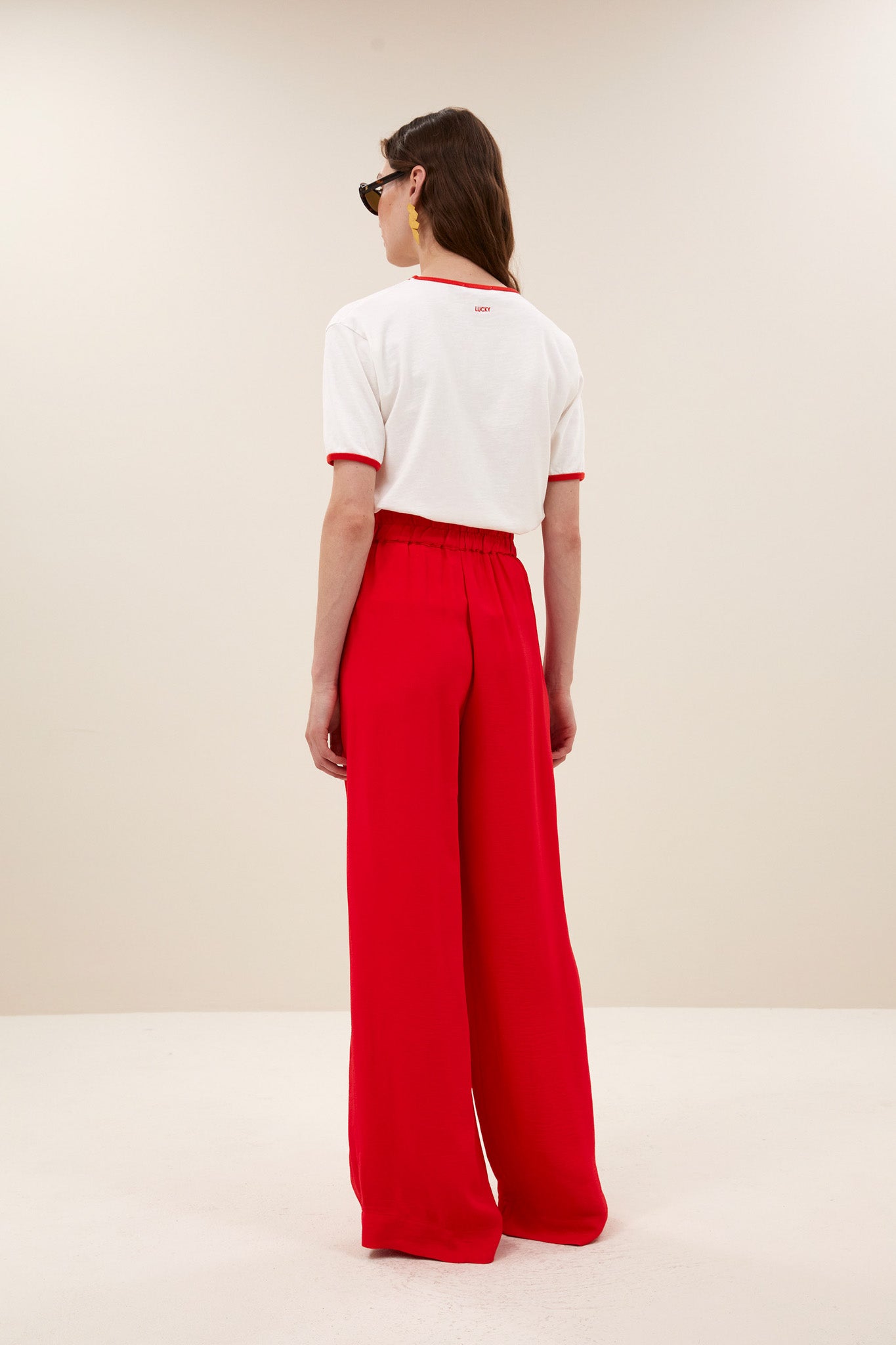 benji satin stripe pants | lollipop