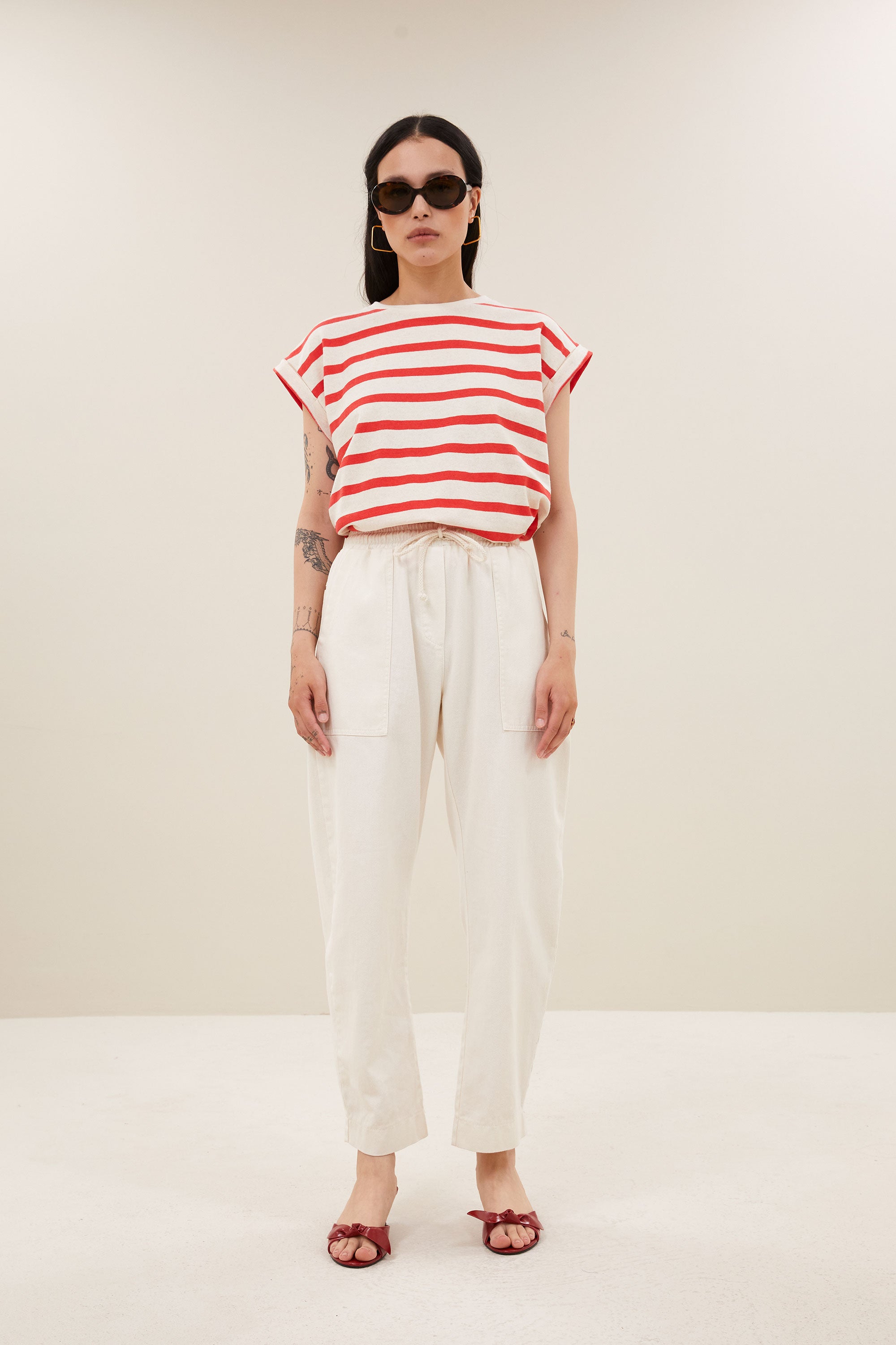 tobi stripe top | poppy red stripe