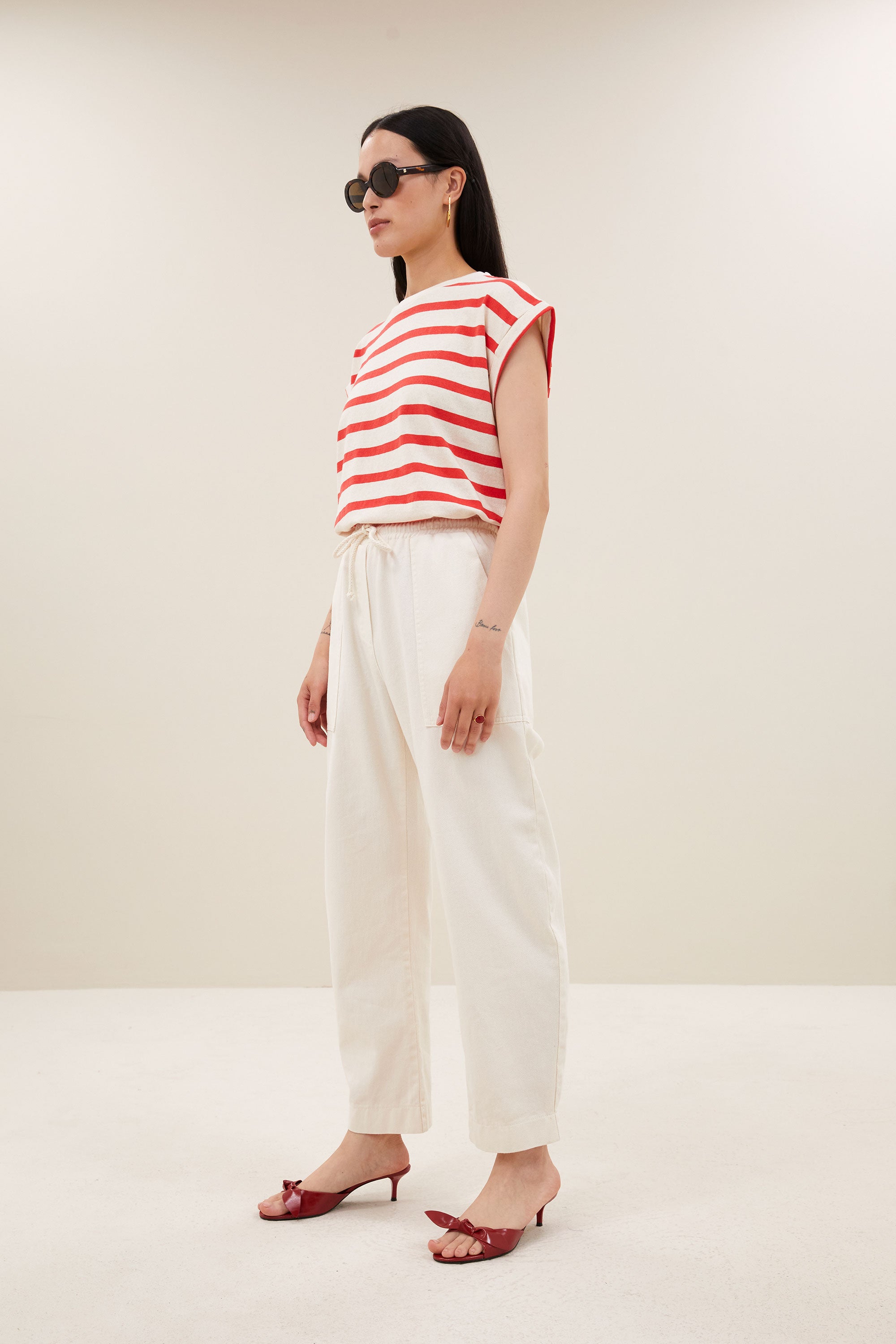 tobi stripe top | poppy red stripe