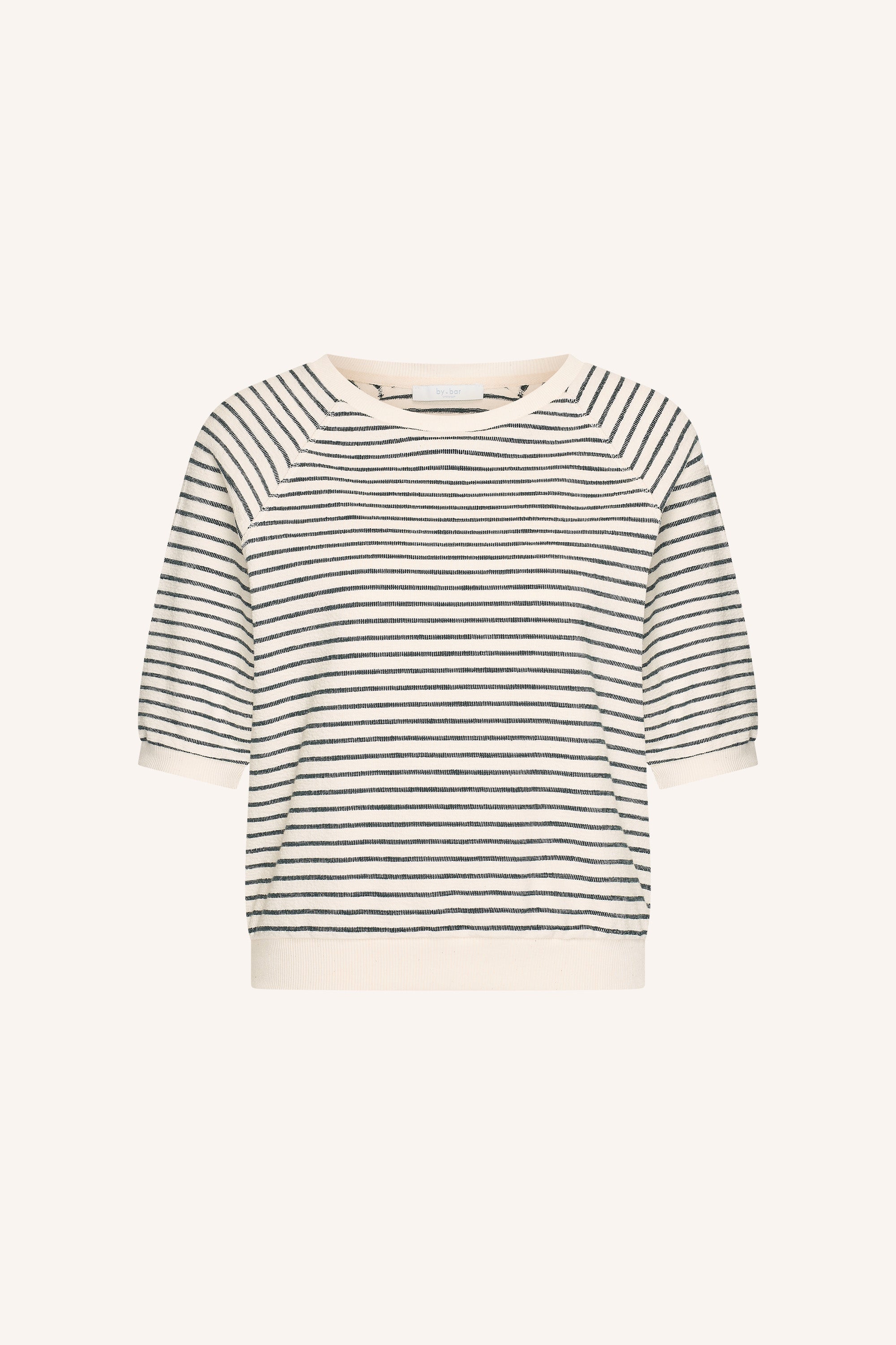 neva heavy jersey stripe top | jet black stripe