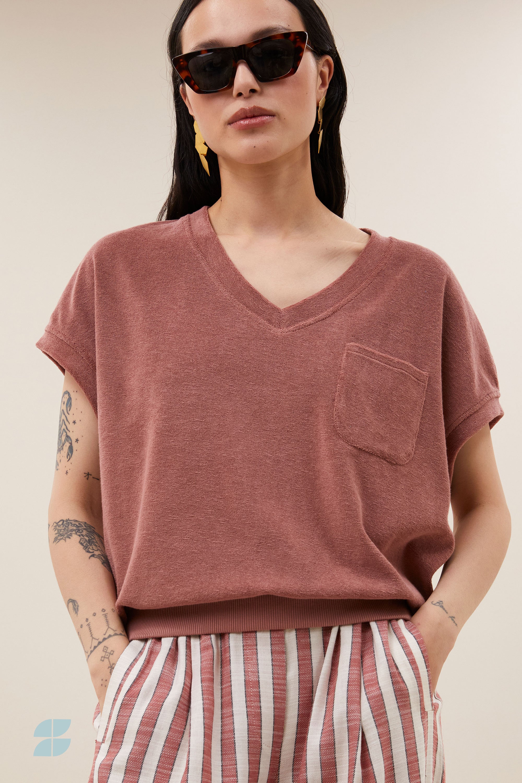 tyler slub top | withered rose