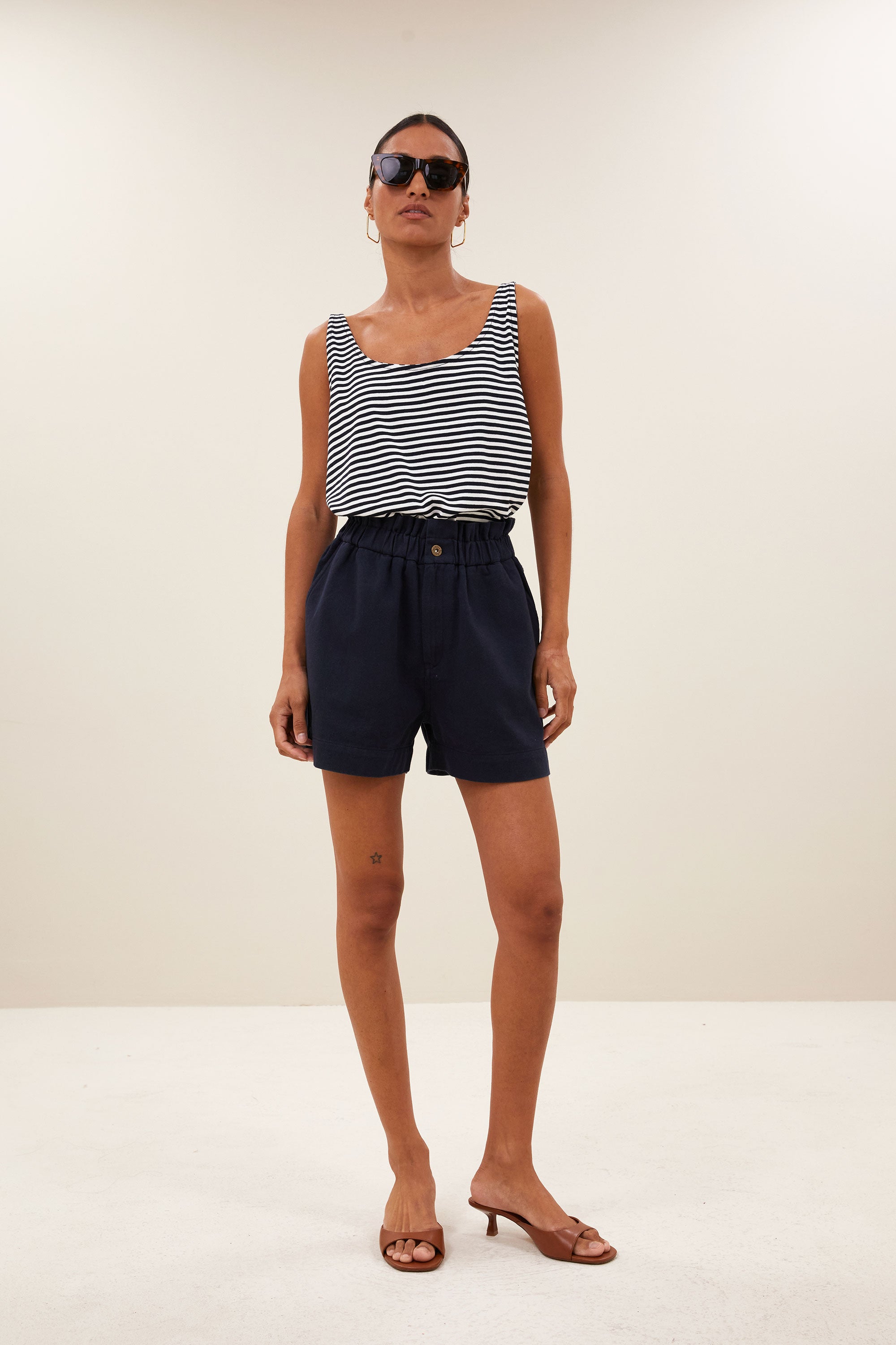 kid stripe singlet | midnight stripe